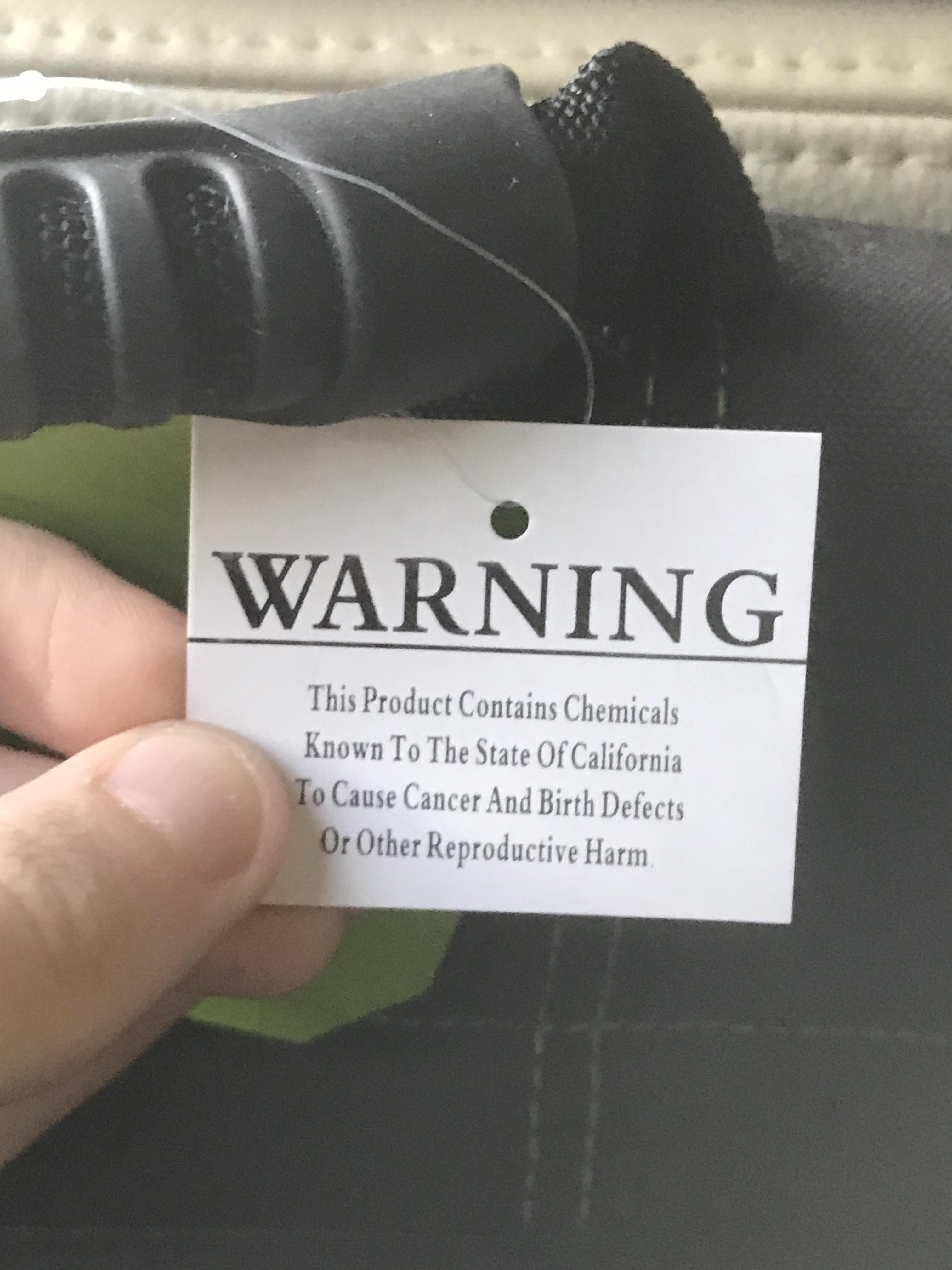 Warning found on Messenger Bag of Holding. Should I be concerned? r