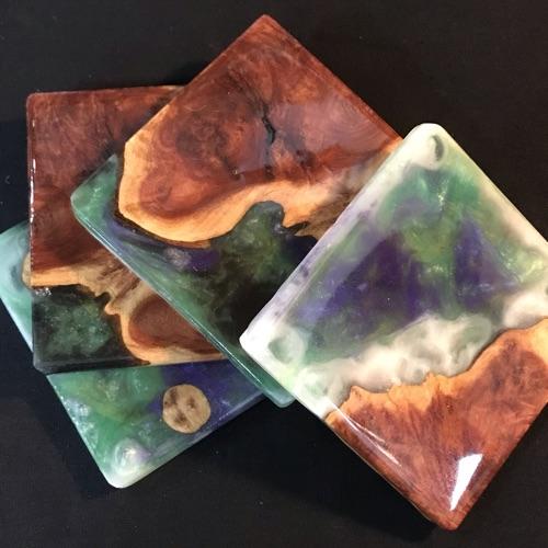 Resin and burl wood coasters r/somethingimade