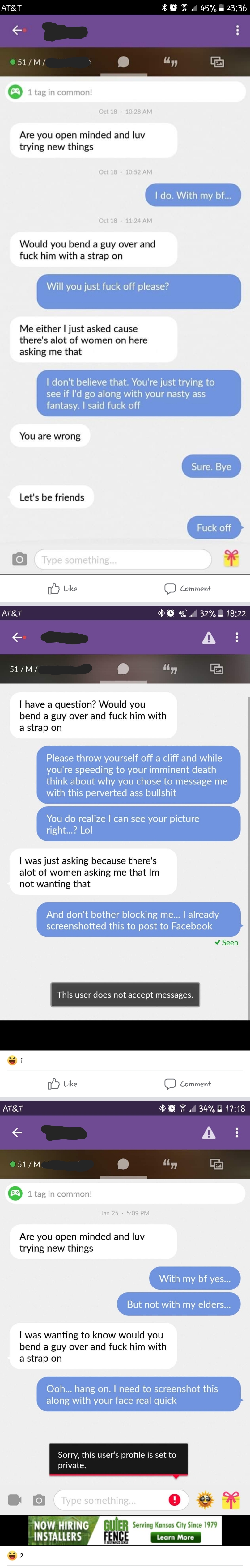 This guy would message me then block me after I embarrass him, then