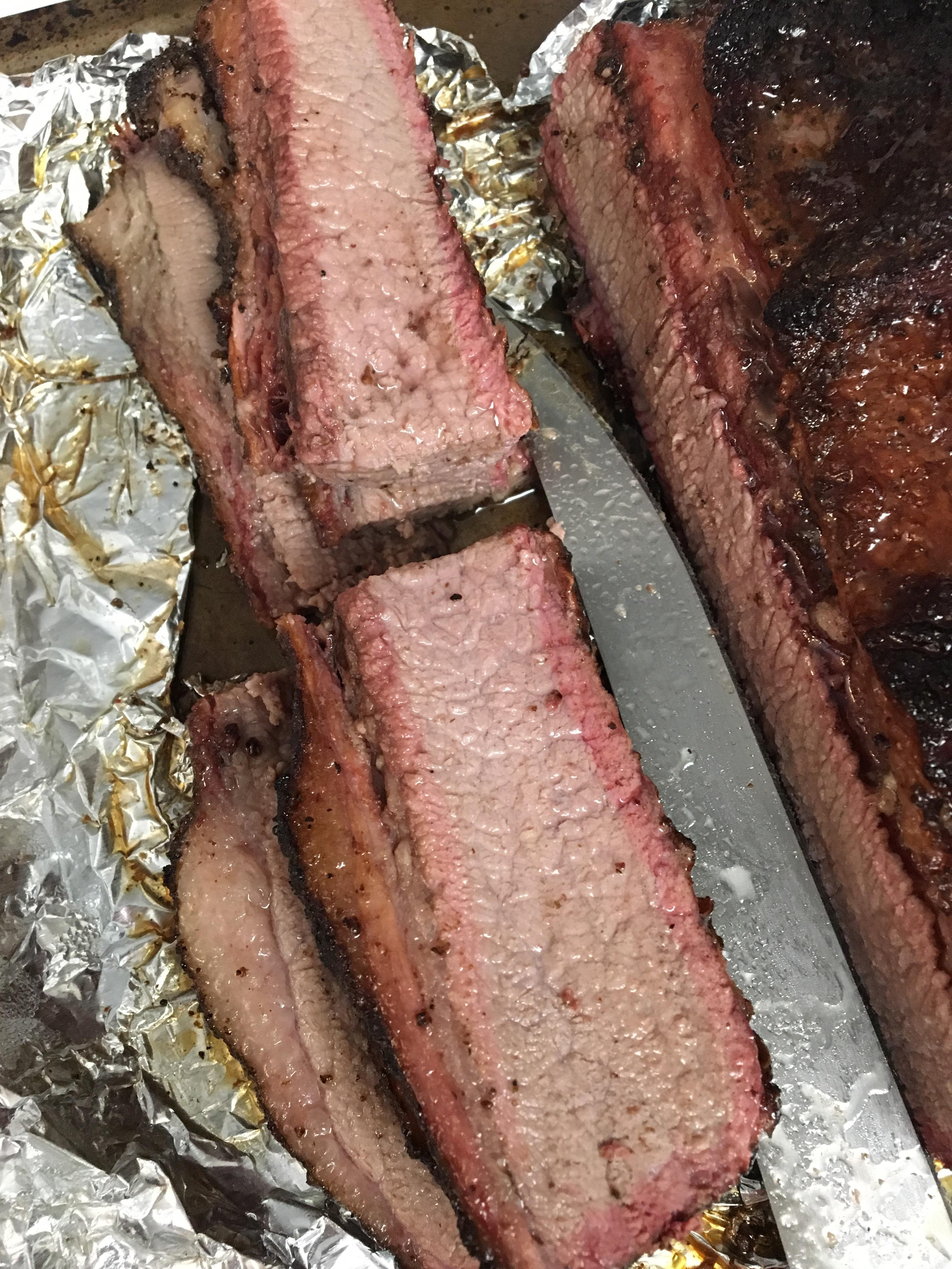 Made brisket for the first time! Cooked it in foil between 220250 for 4 hrs then another 4