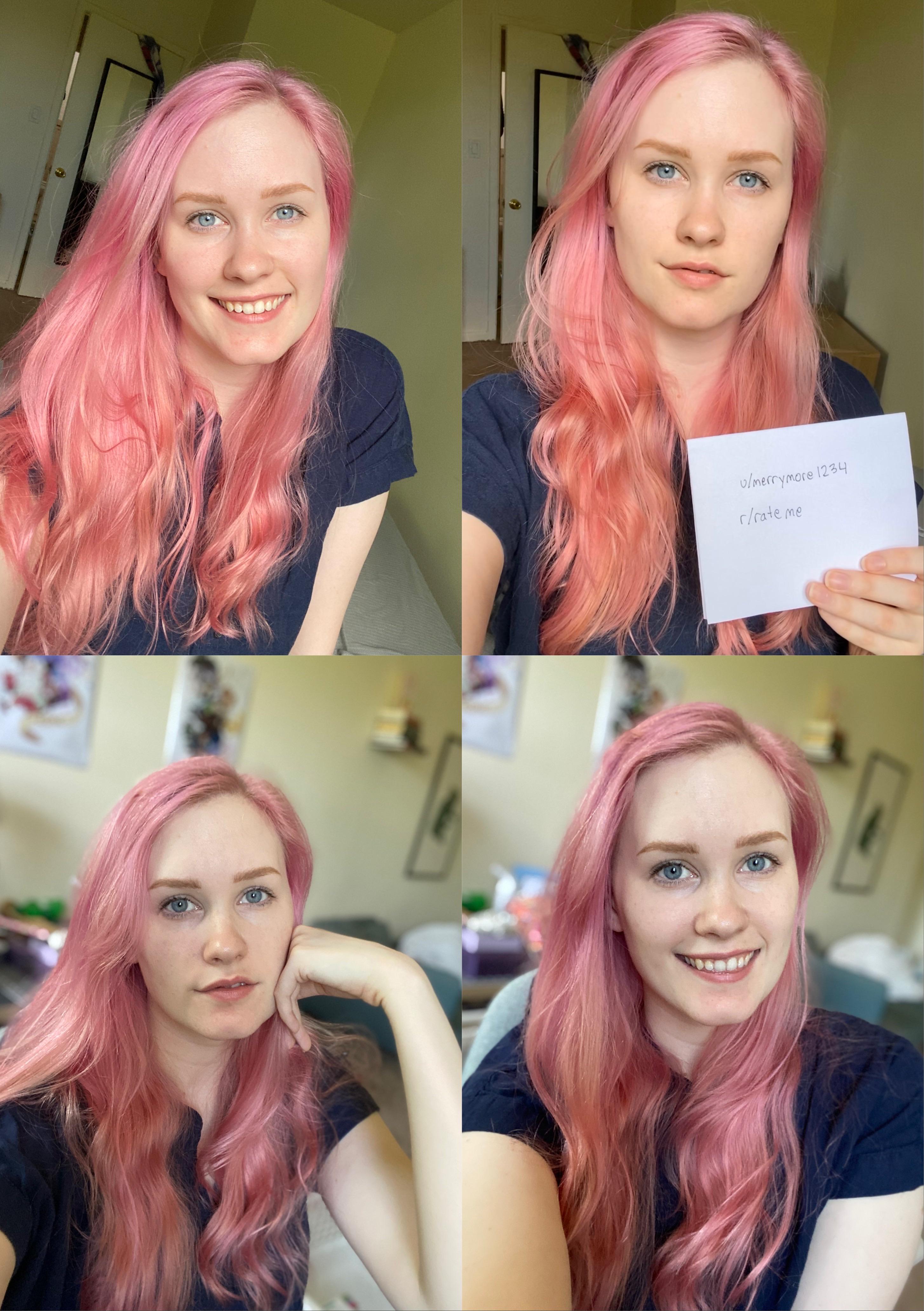 25F Recently dyed my hair pink r/Rateme