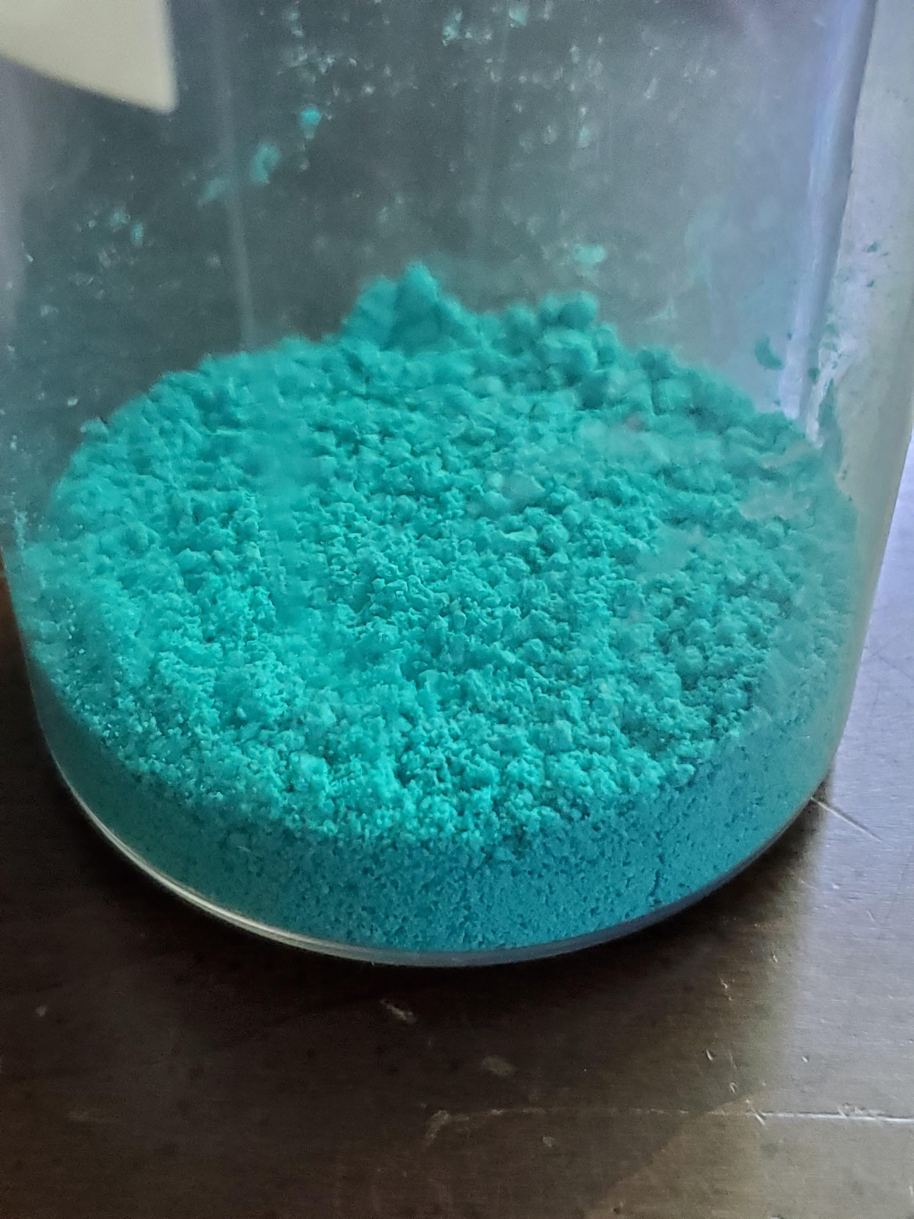 Some basic copper carbonate. It's actually more pale green. r/Copper