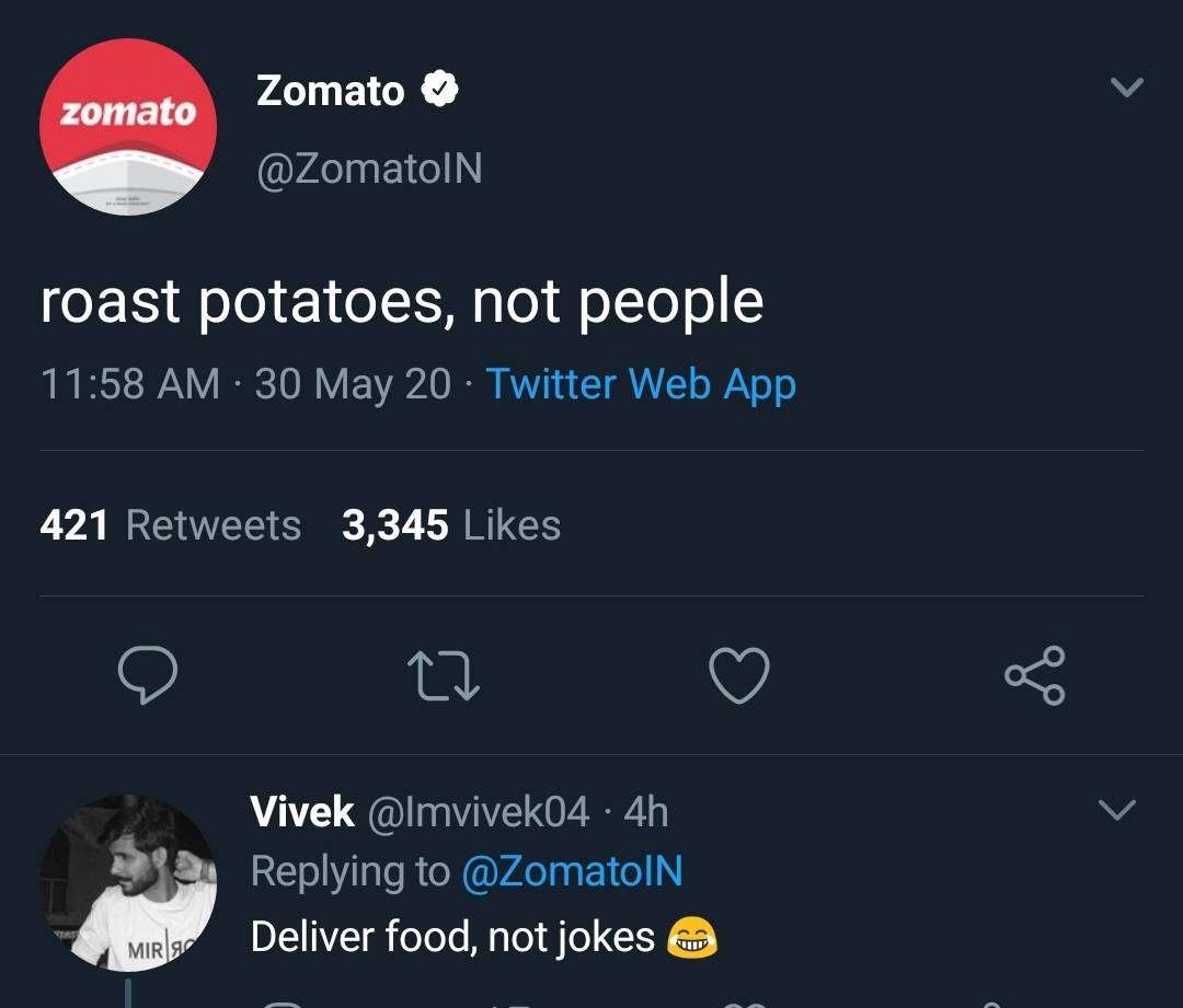 Zomato hungry for likes r/MurderedByWords
