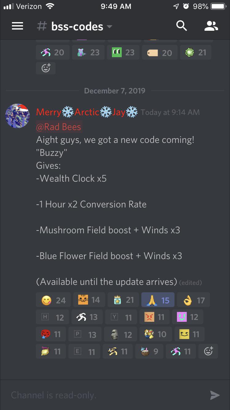 New code Buzzy r/BeeSwarmSimulator