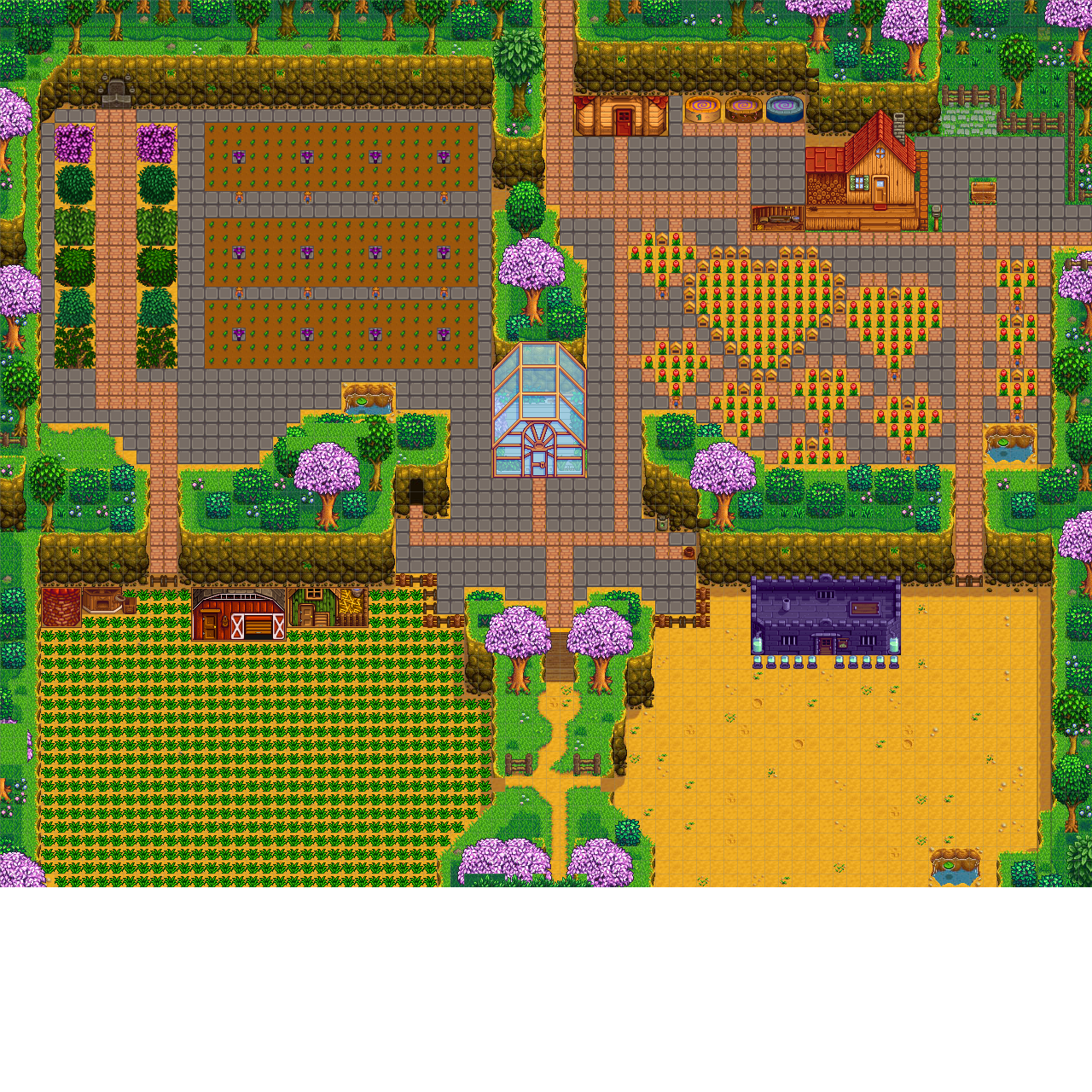Layout for Four Corners farm! I always add the stone everywhere, so