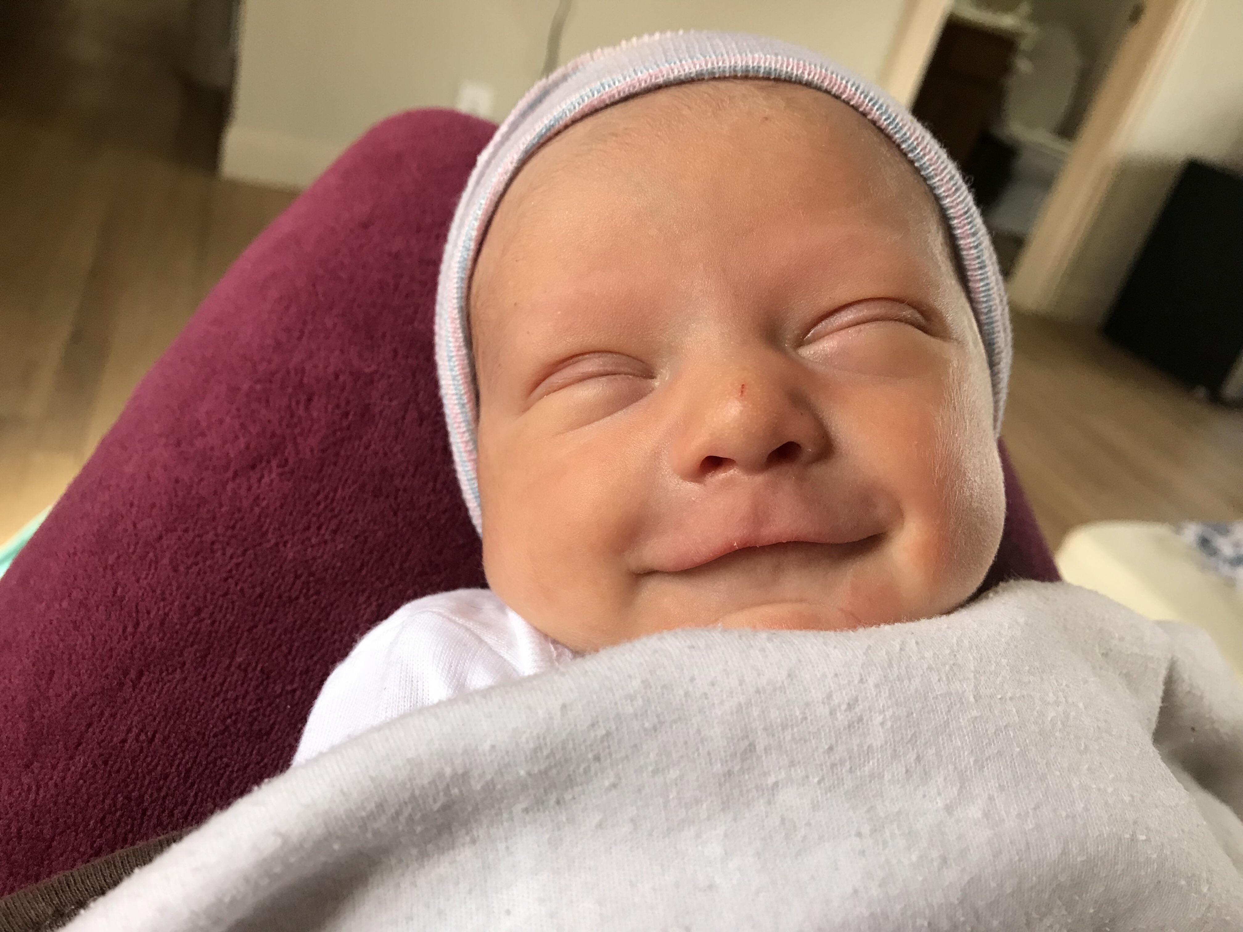 My Constipated newborn finally pooped!! r/funny
