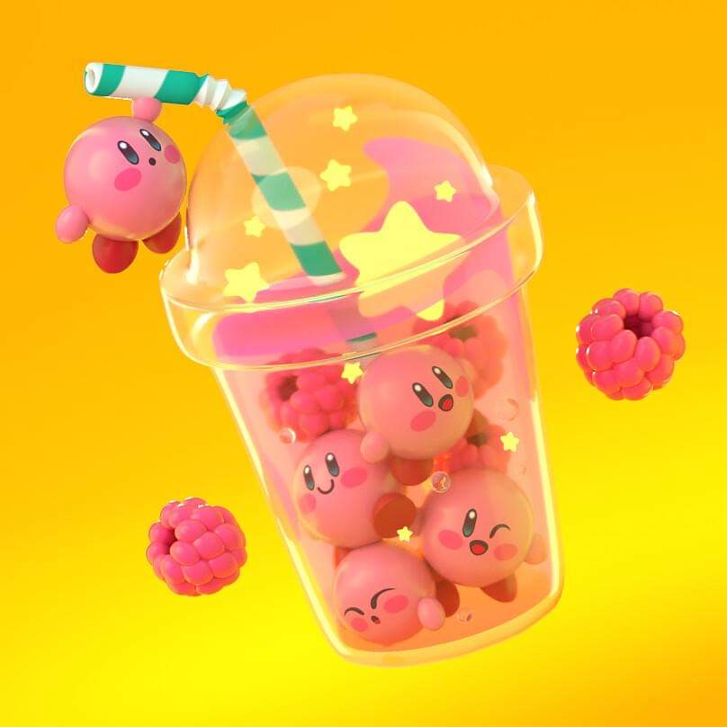Kirby bubble tea by r/Kirby