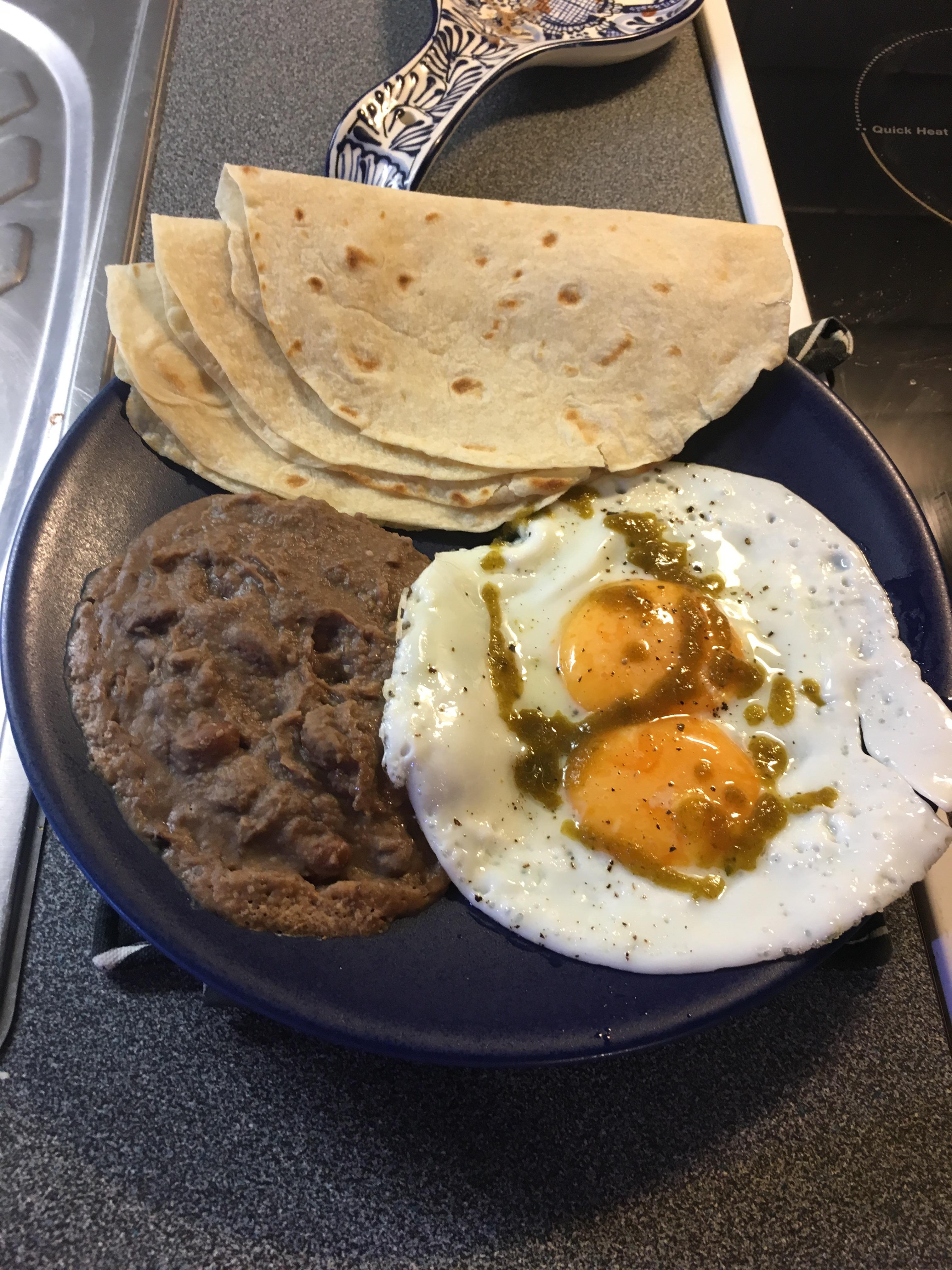 [homemade] Eggs, beans, tortillas r/food