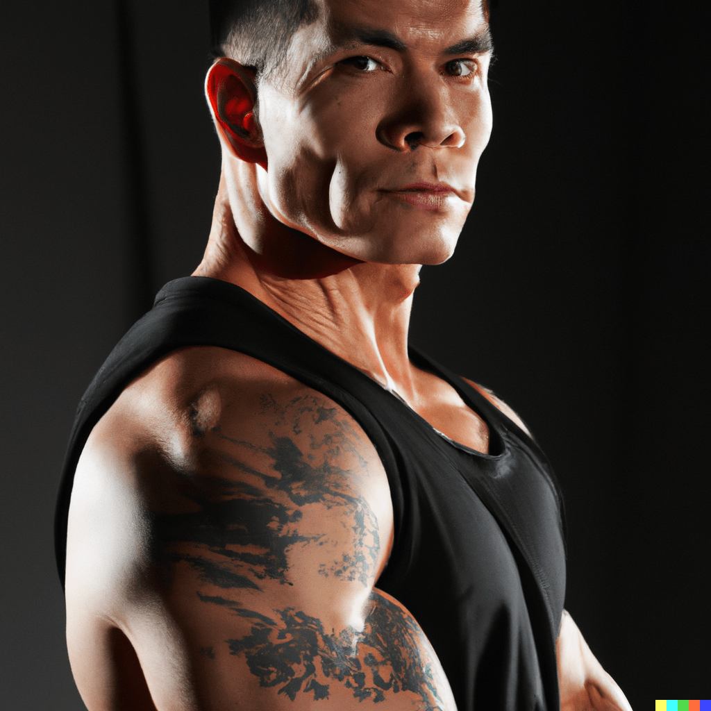 muscular RussianJapanese mixed bodybuilder DallE2 r/AIpeople