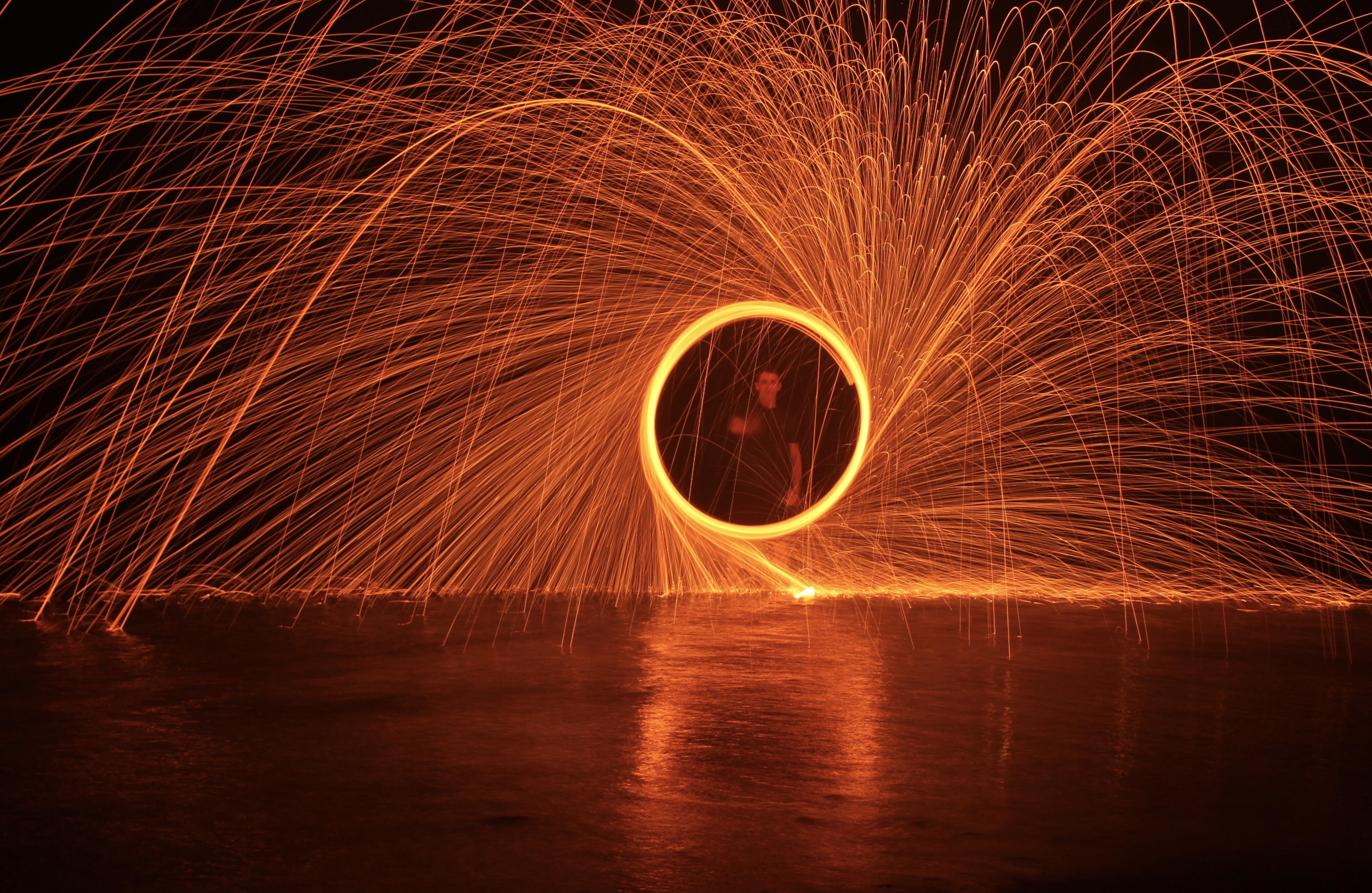 Spinning steel wool lit on fire r/pics