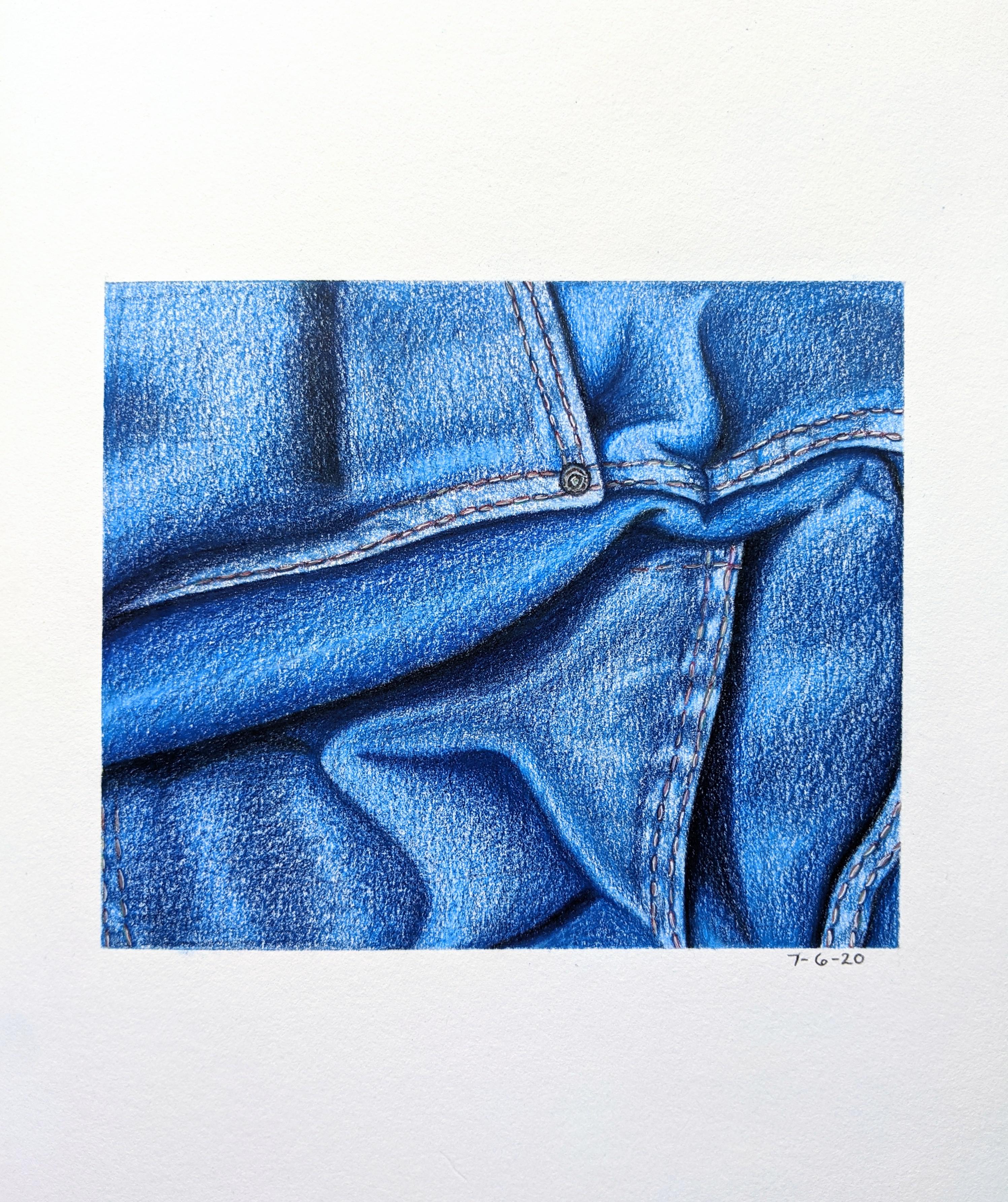 Denim drawing done by me with colored pencils r/drawing