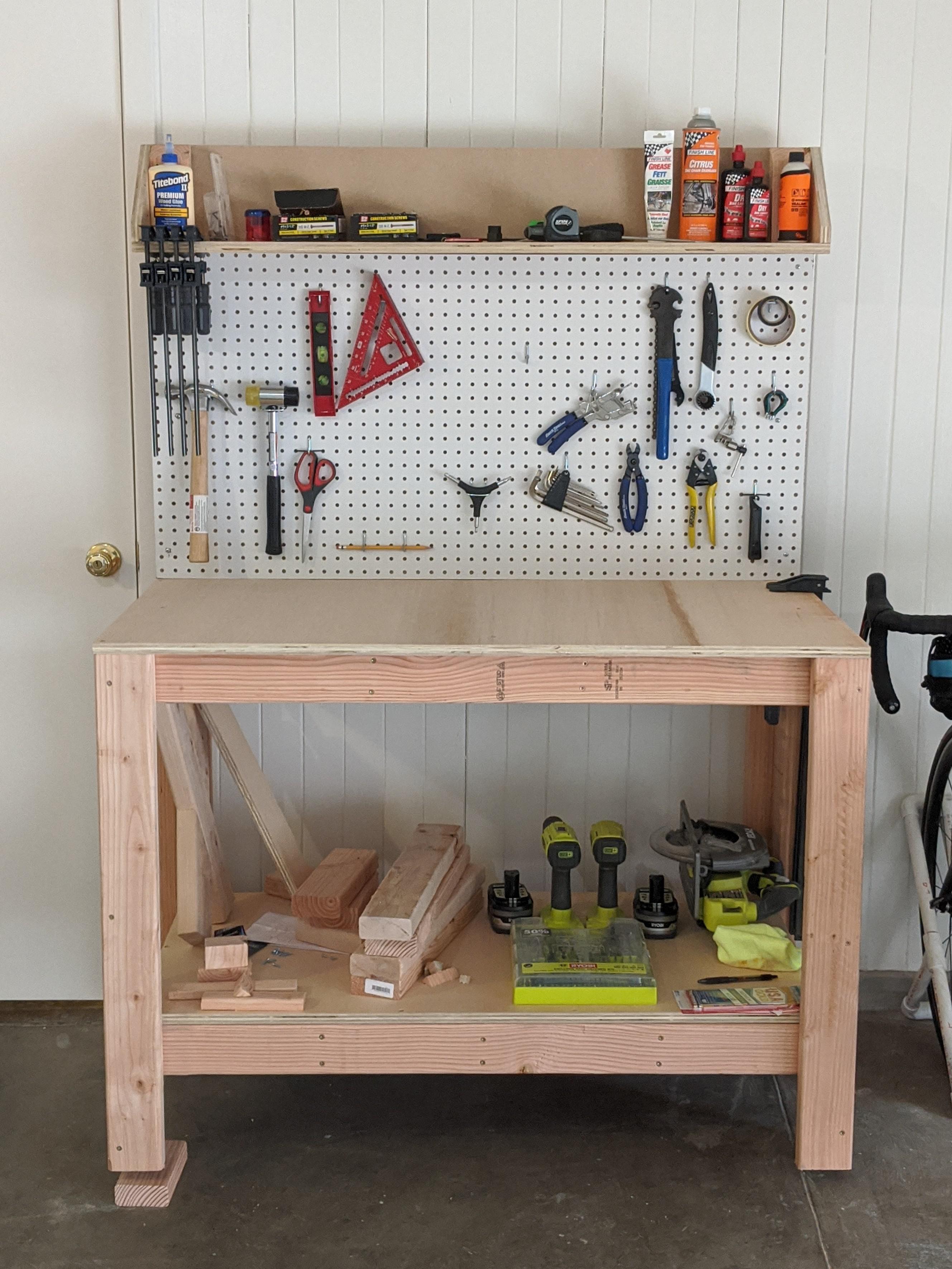 First project bicycle repair workbench! (and also for woodworking by default now) r