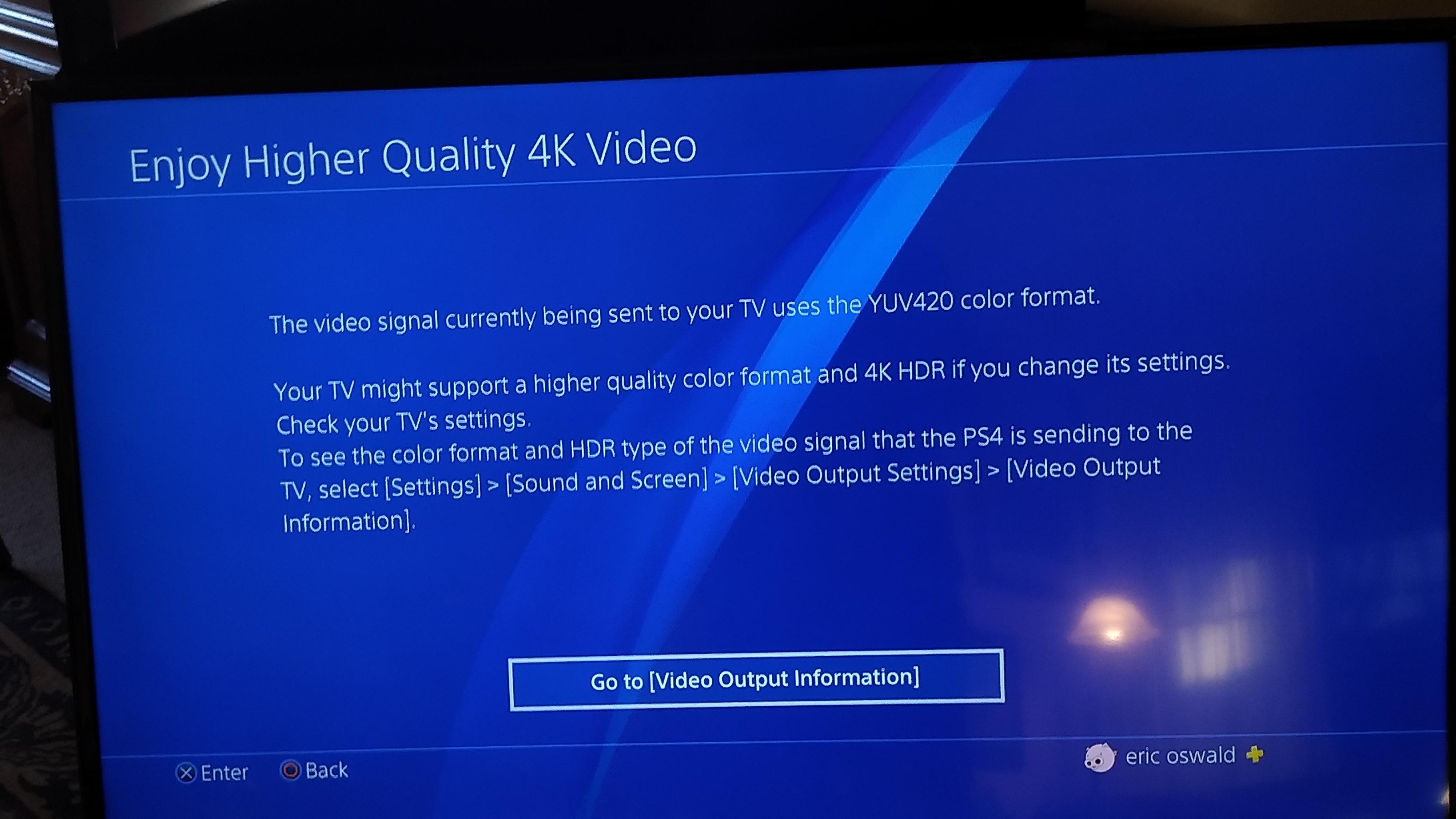 Just got a 4k HDR tv and a ps4 pro. I get this message. I'm not clear