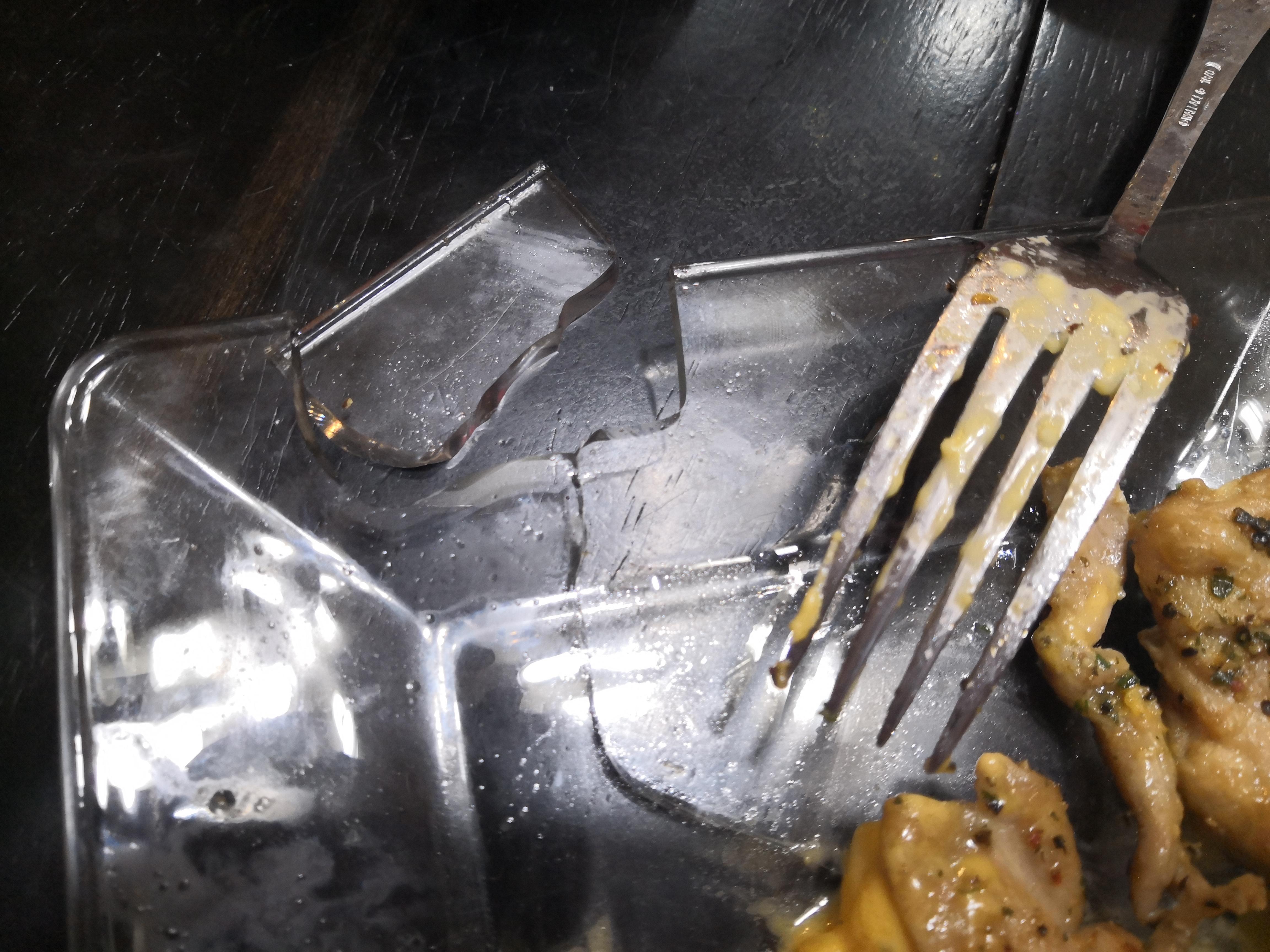 My glass plate cracked then broke after it was put in the microwave