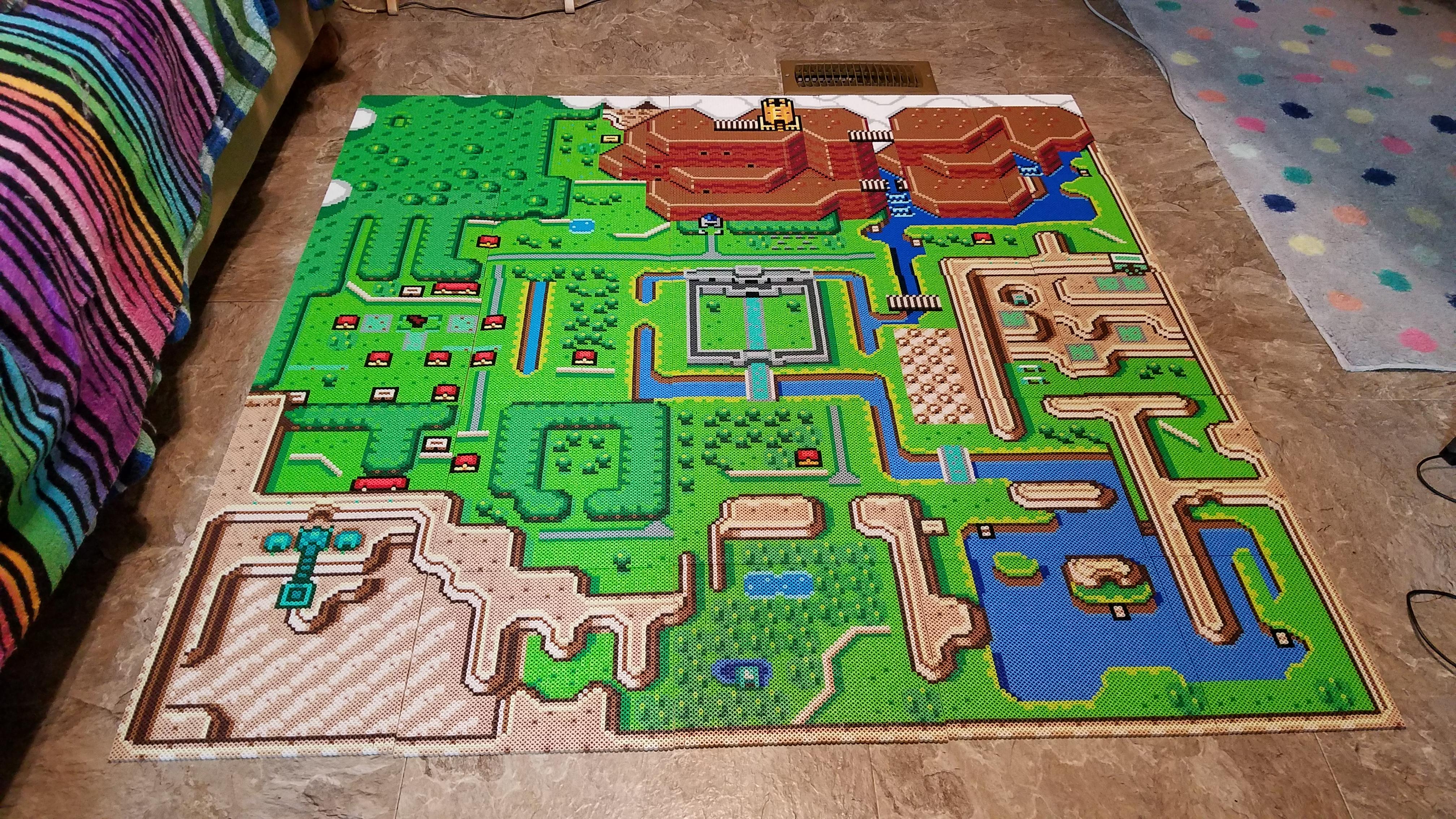 Finished Link to the Past Map in regular perler beads. beadsprites