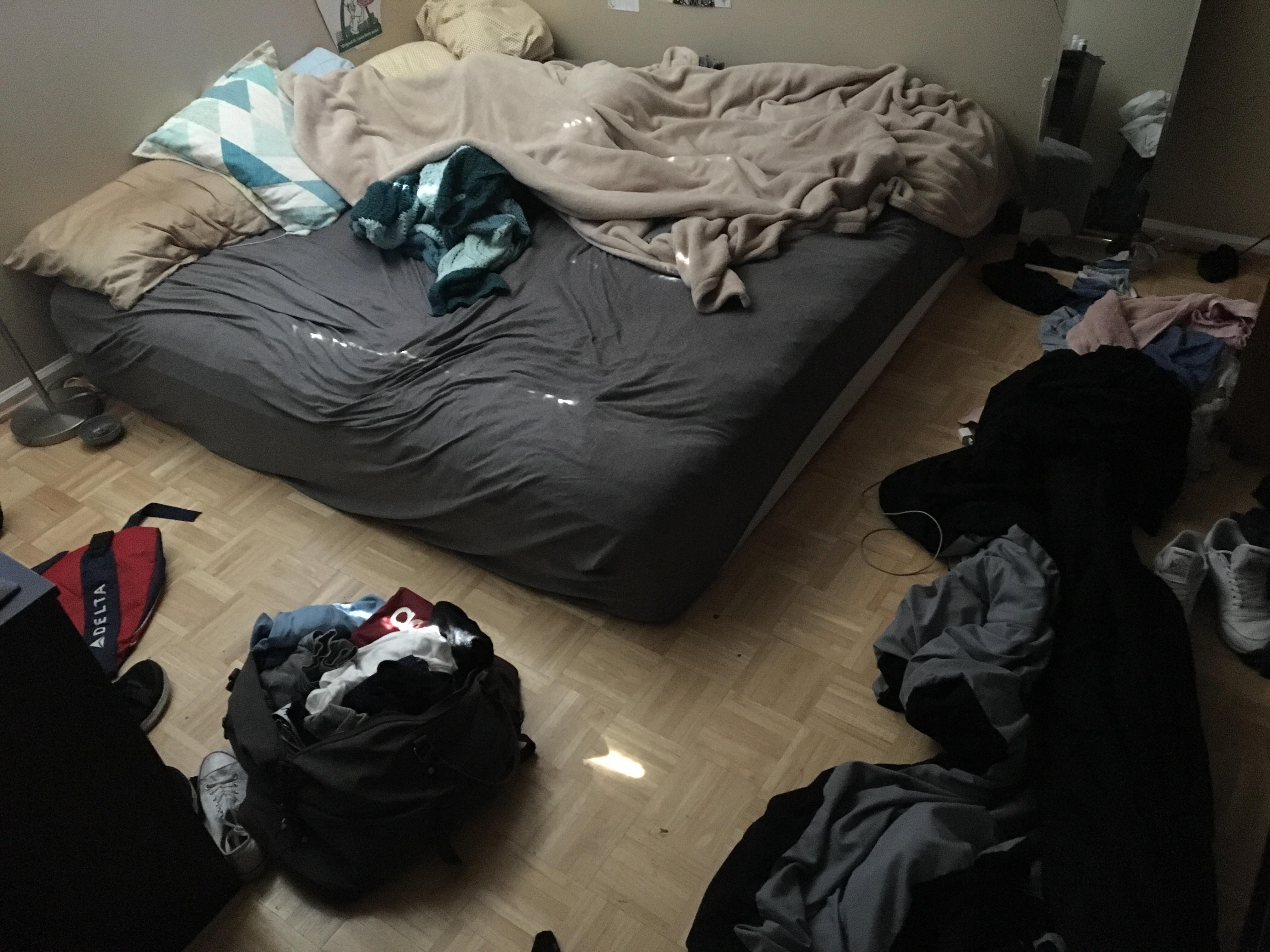 My roommate left his door open when he went out... NeckbeardNests