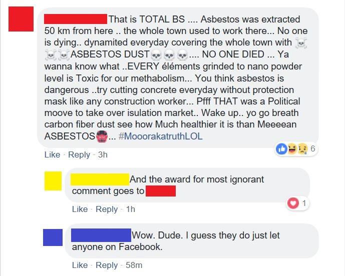 Asbestos is safe because carbon fiber dust is dangerous... r