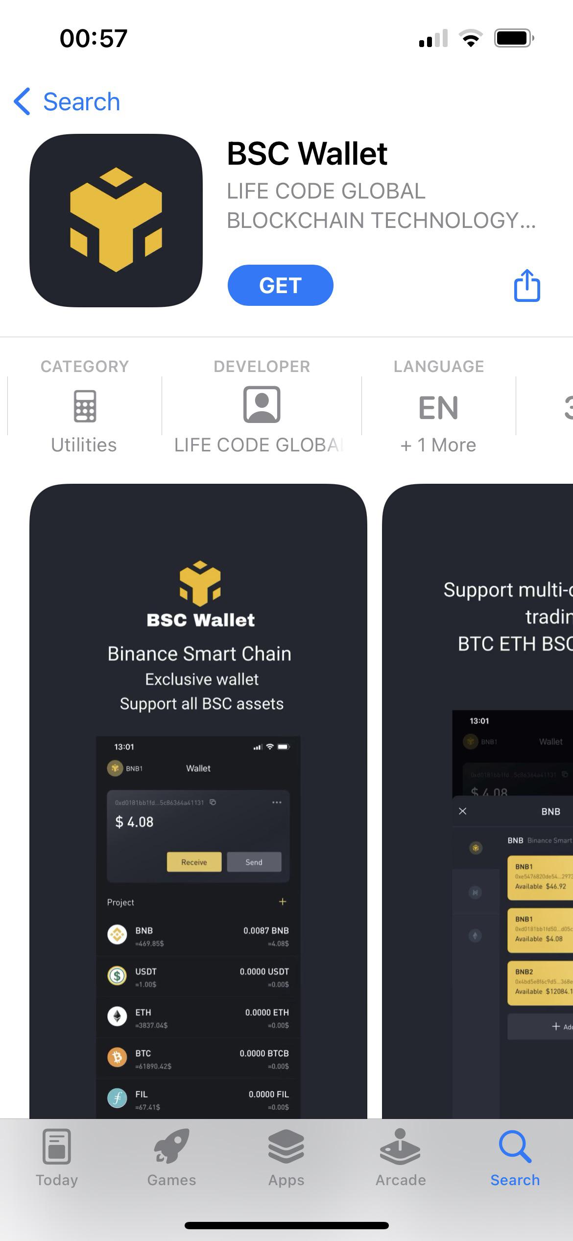 BSC Wallet iphone app. Is it real or scam app? r/binance