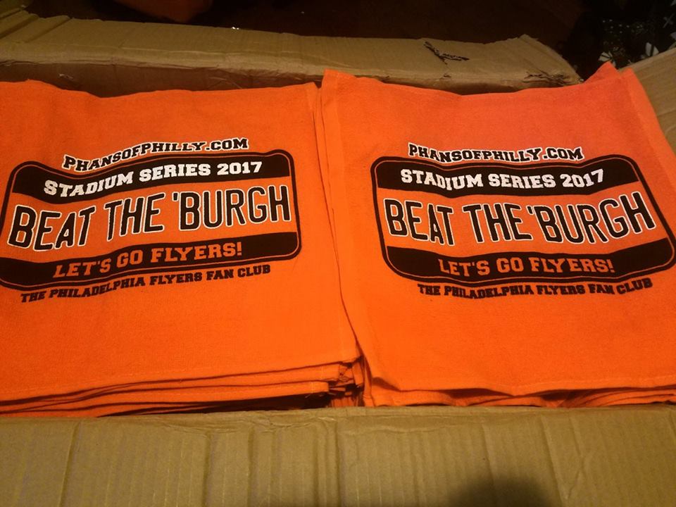 Stadium Series rally towels for charity visit r/Flyers