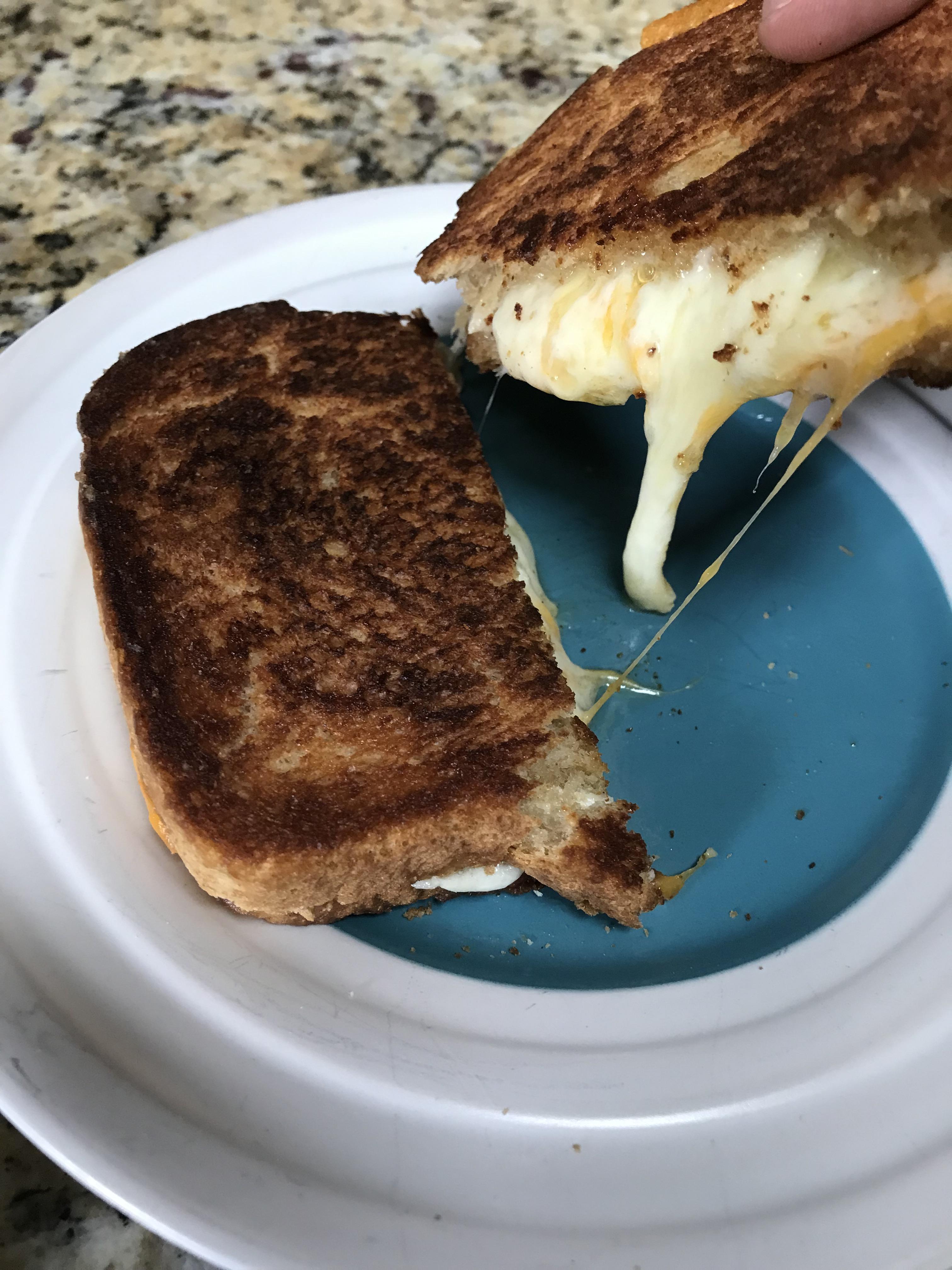 Leftover cheese from a party (Brie, White and Yellow Cheddar, Muenster