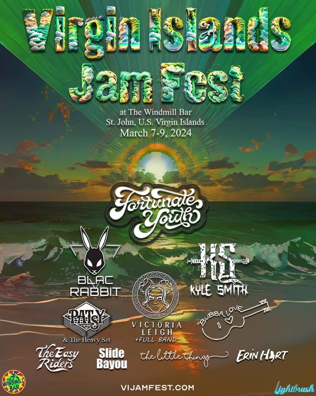 Virgin Islands Jam Fest March 7th 9th. Fortunate Youth, Kyle Smith