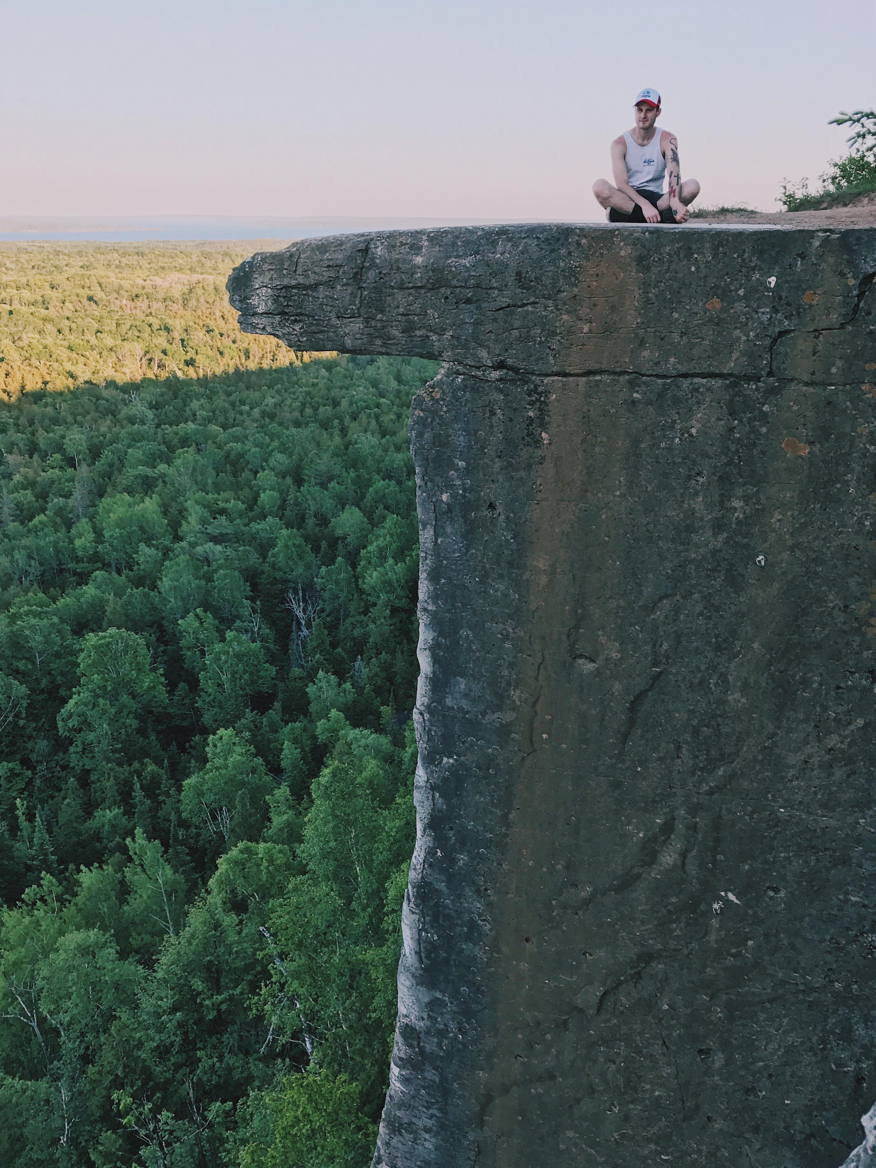 Hiking the Cup and Saucer Trail on Manitoulin Island, ON. It is a very