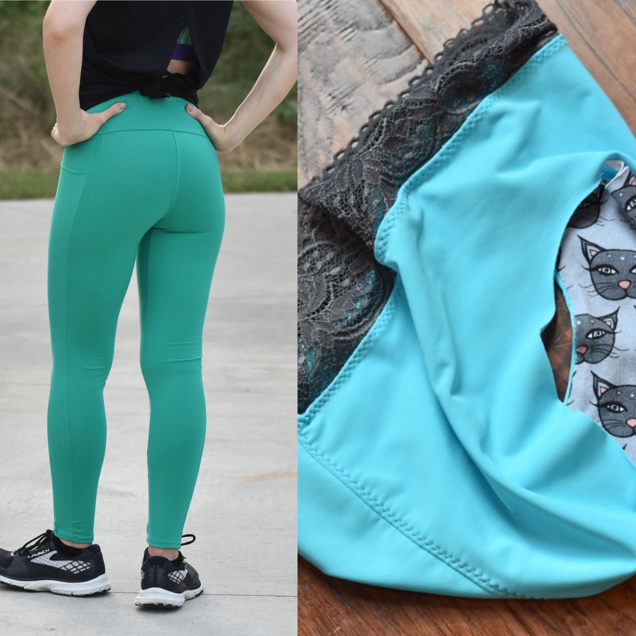 I made some panties that fully cover my butt and don’t show through my leggings!!! Best thing