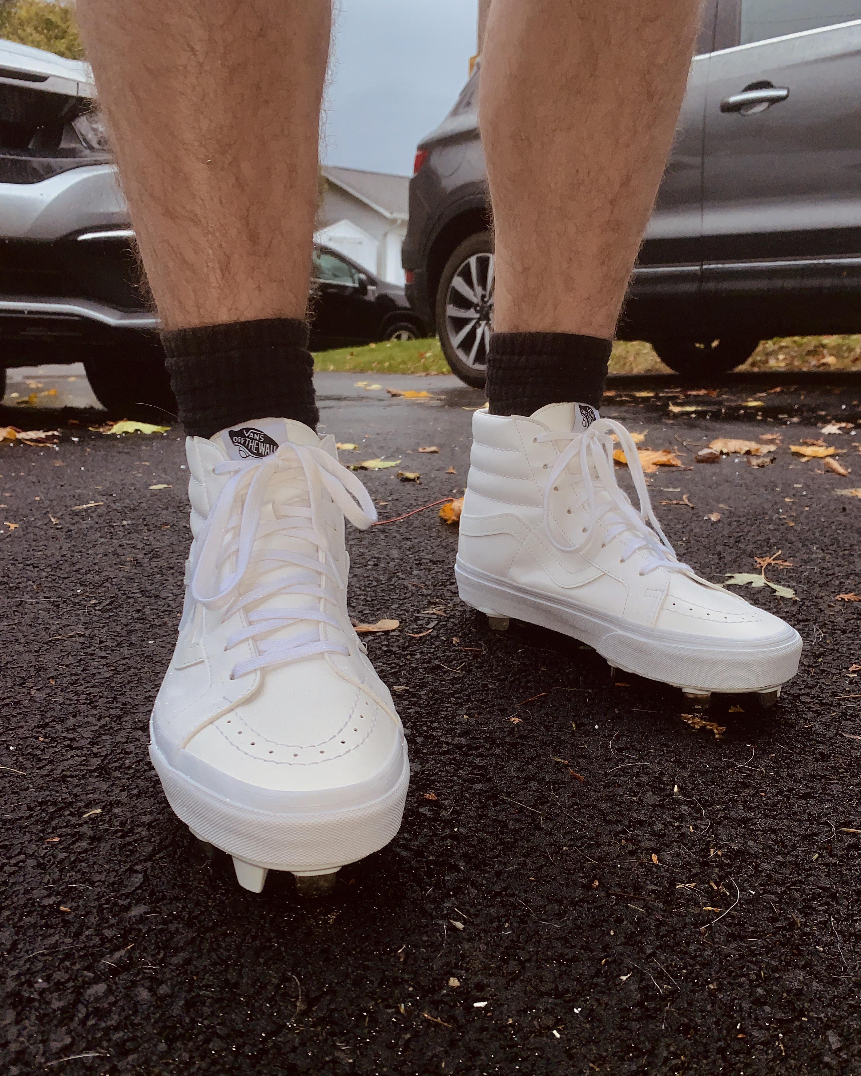 NEW CLEATS!!!!!! What do you think? Girlfriend got Sk8Hi Vans custom