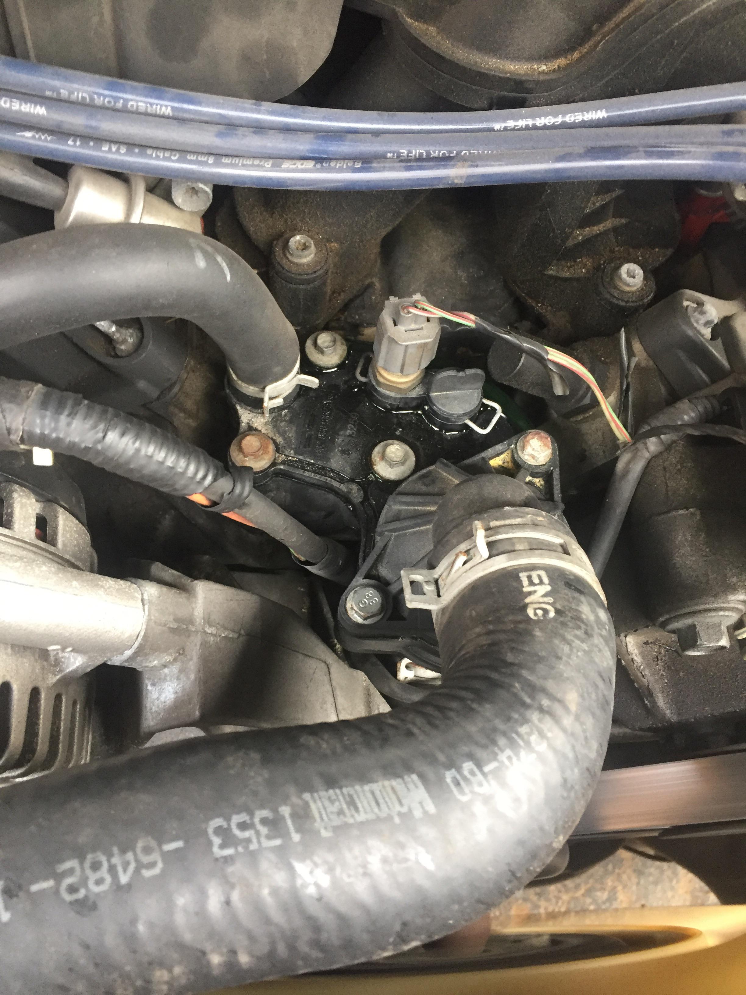 Coolant leak on this part, white smoke from exhaust. 02’ explorer 4.0