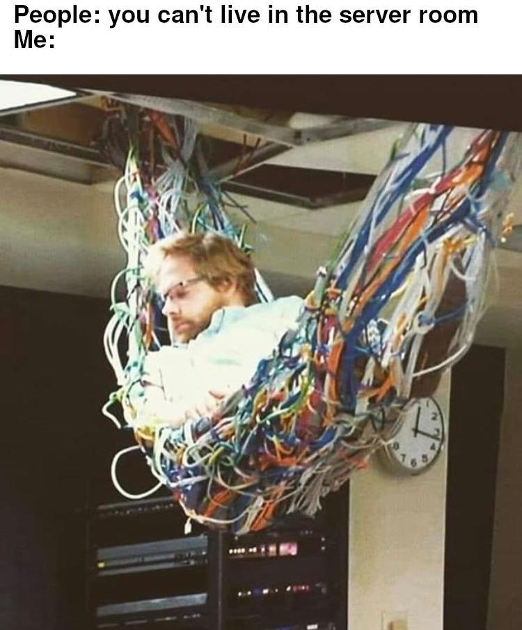 The trick is bad cable management r/meme
