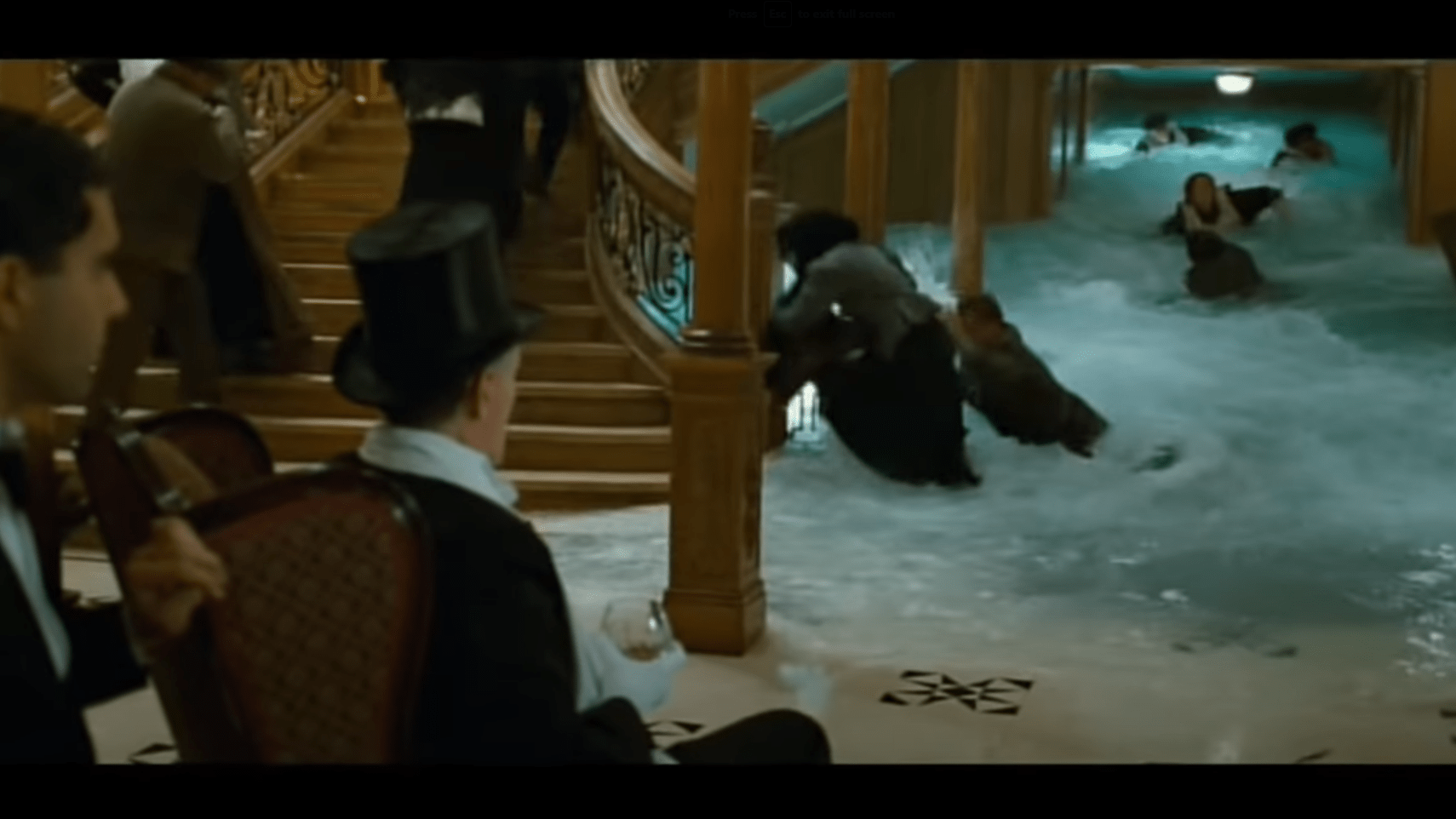 I always thought the people struggling in the water in this scene where