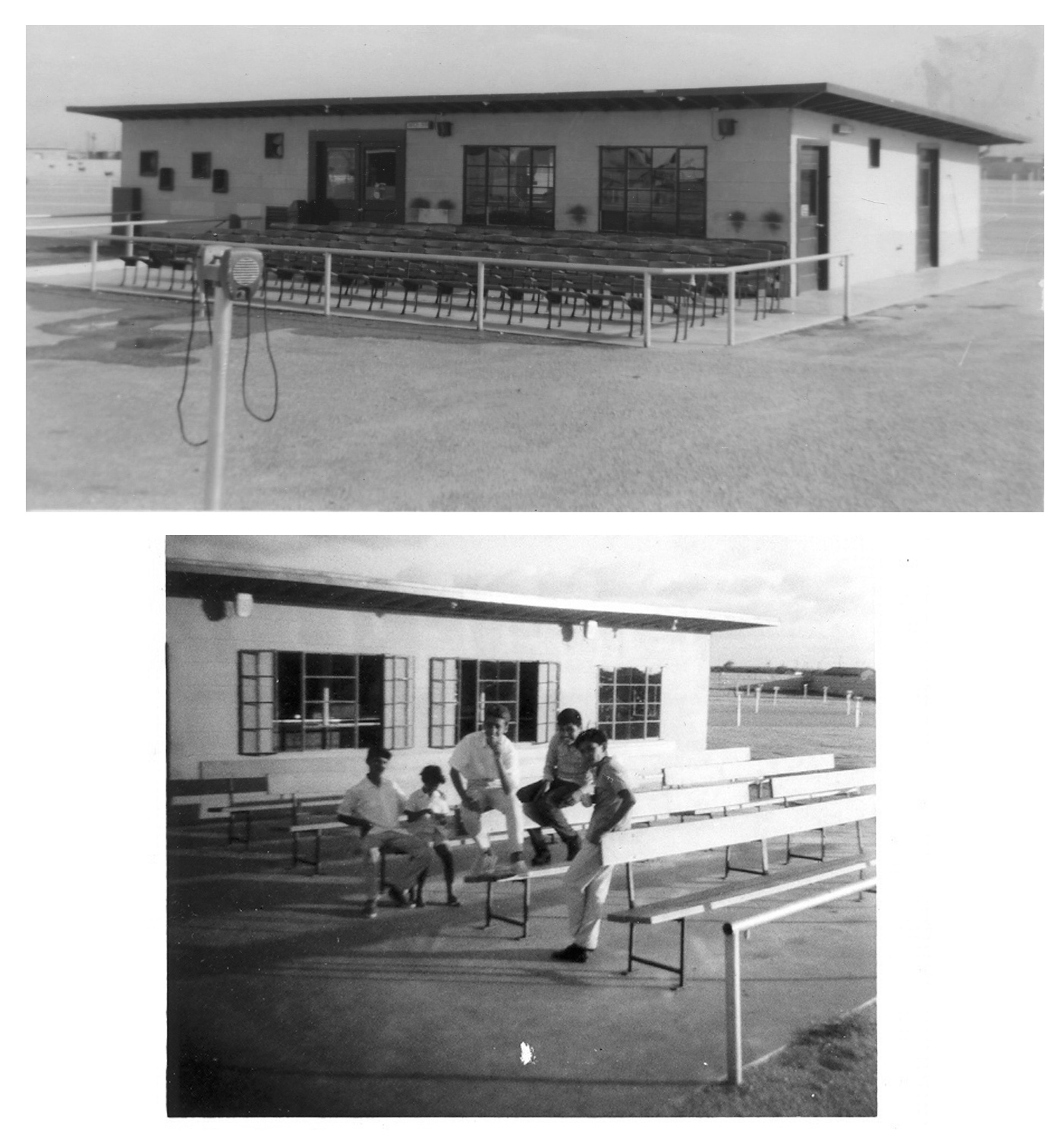 1954 Charro Drivein outdoor concession chairs replaced with benches
