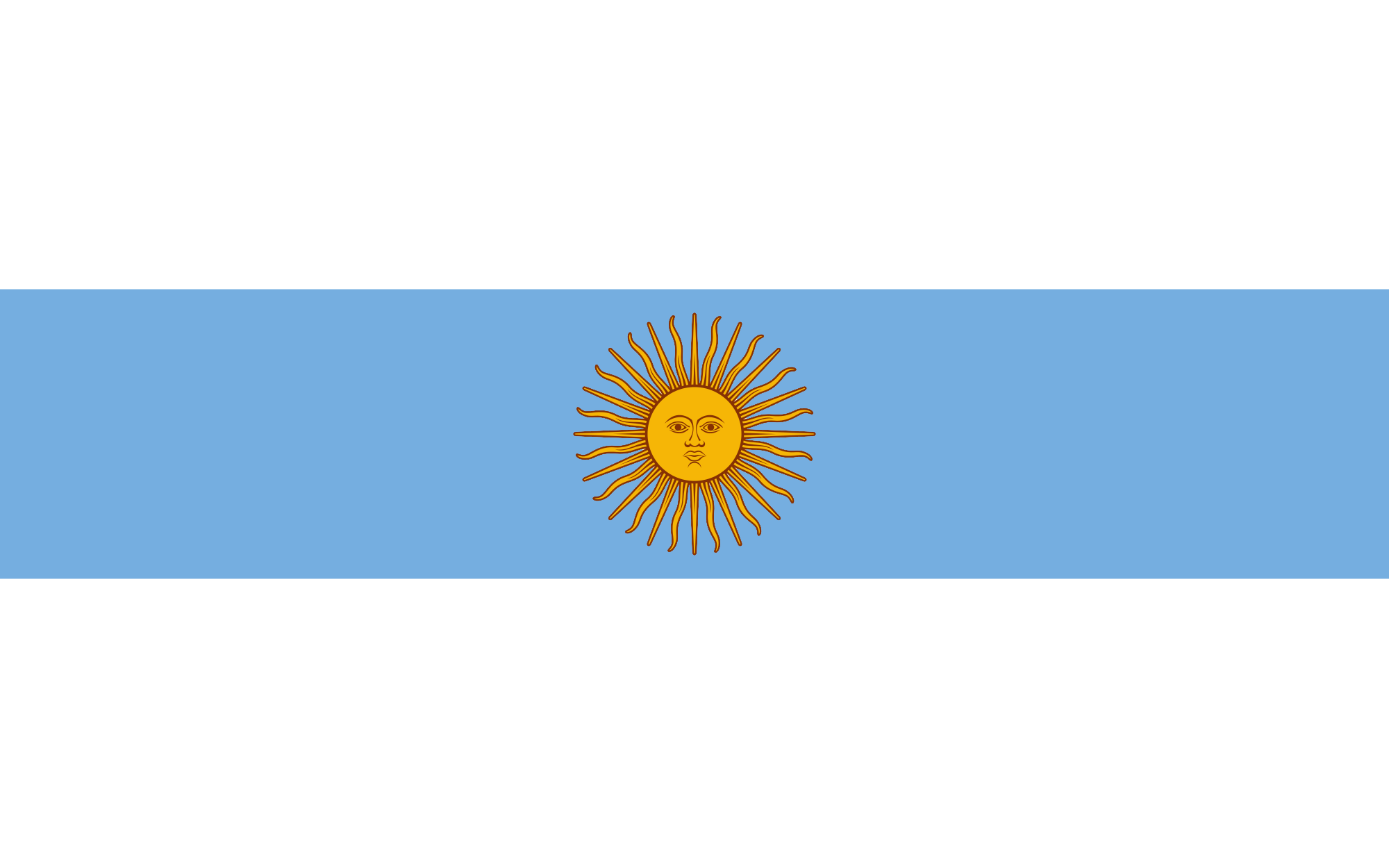 Argentina flag but the sun is on the sky not in front of the clouds