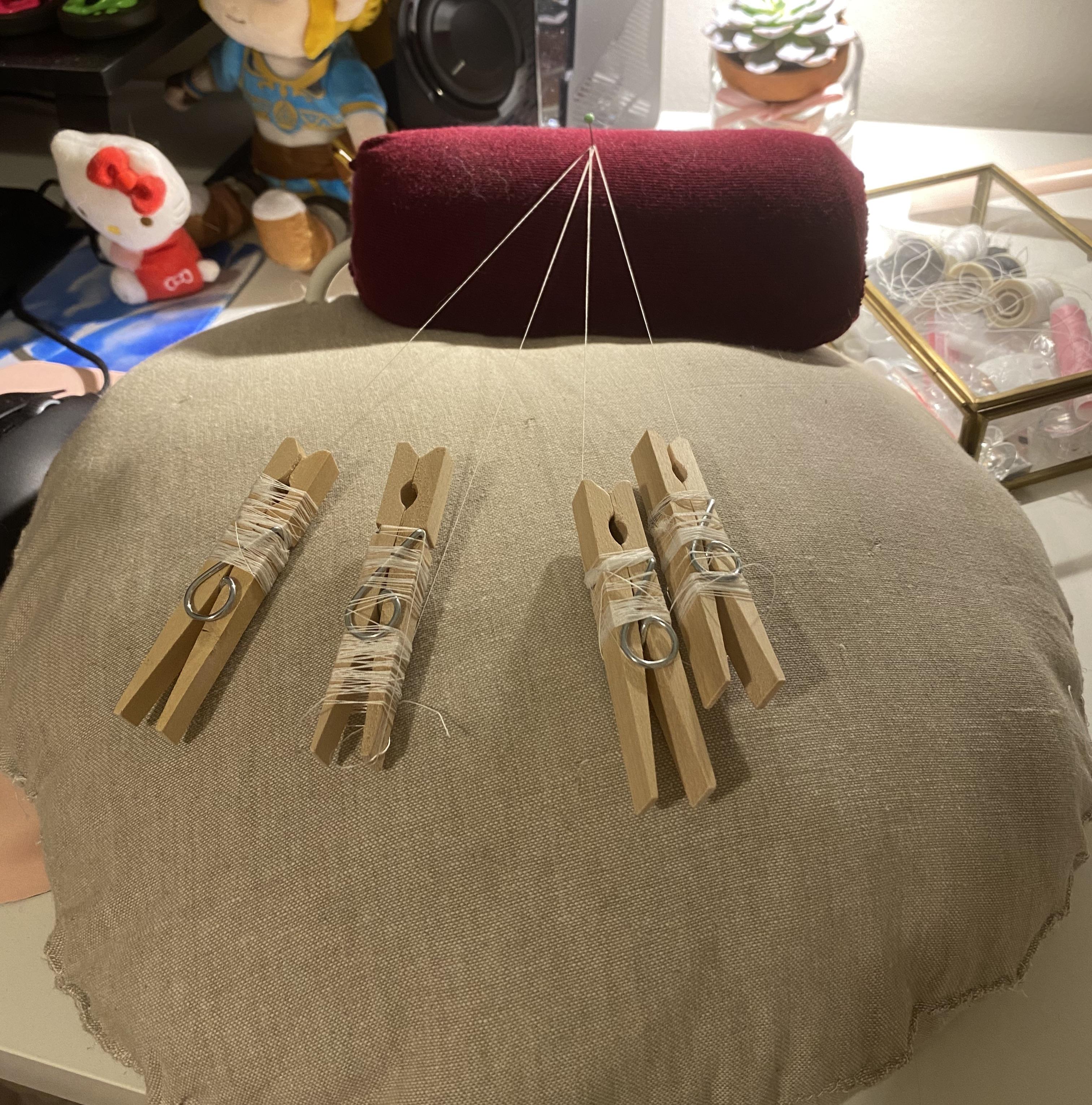 My diy pillow with ”bobbins” r/BobbinLace