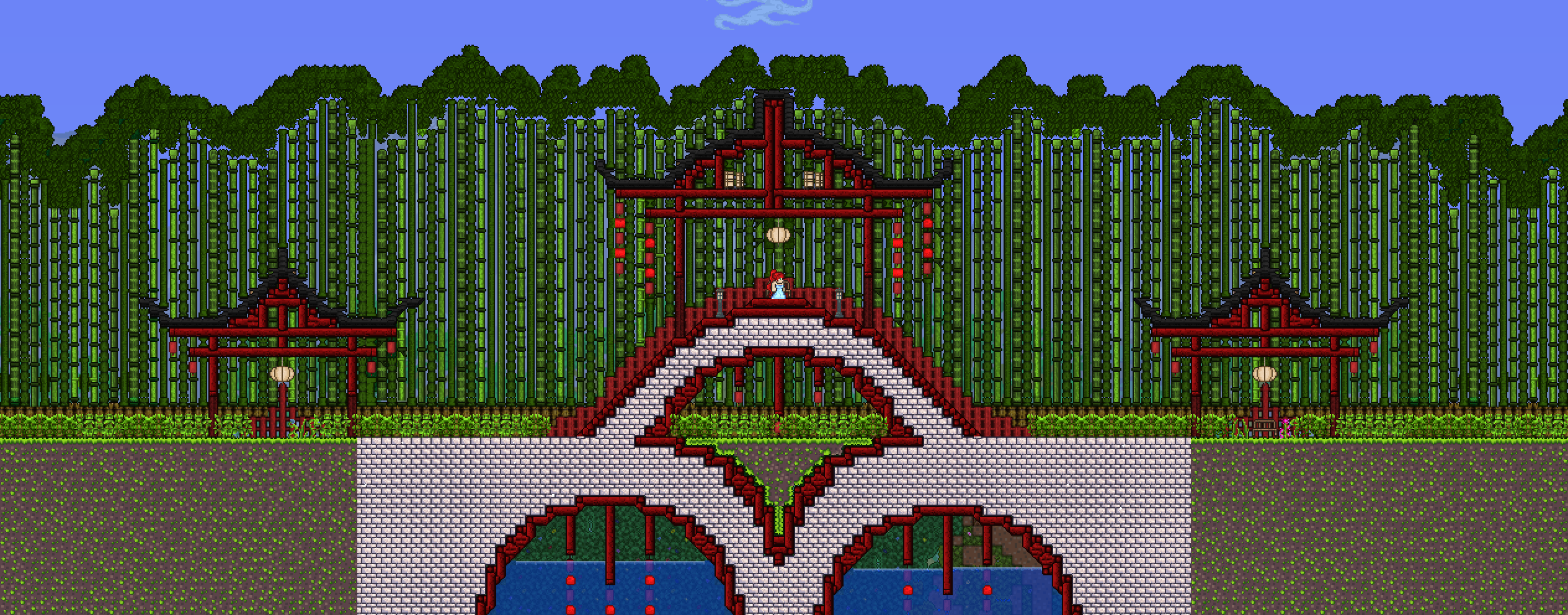 My first attempt at a Bamboo Forest r/Terraria