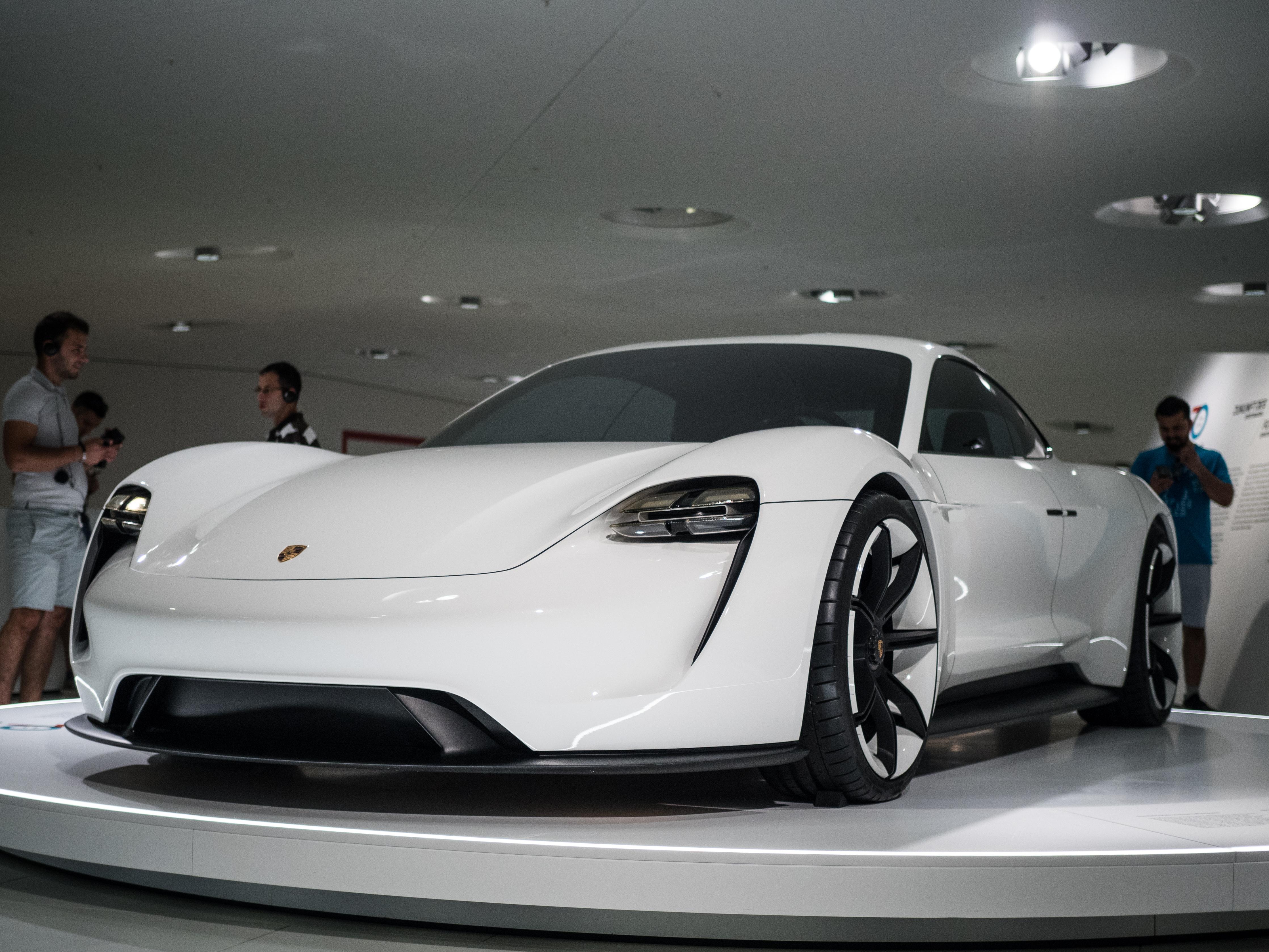 The new Porsche Taycan at the Porsche Museum in Stuttgart Germany r