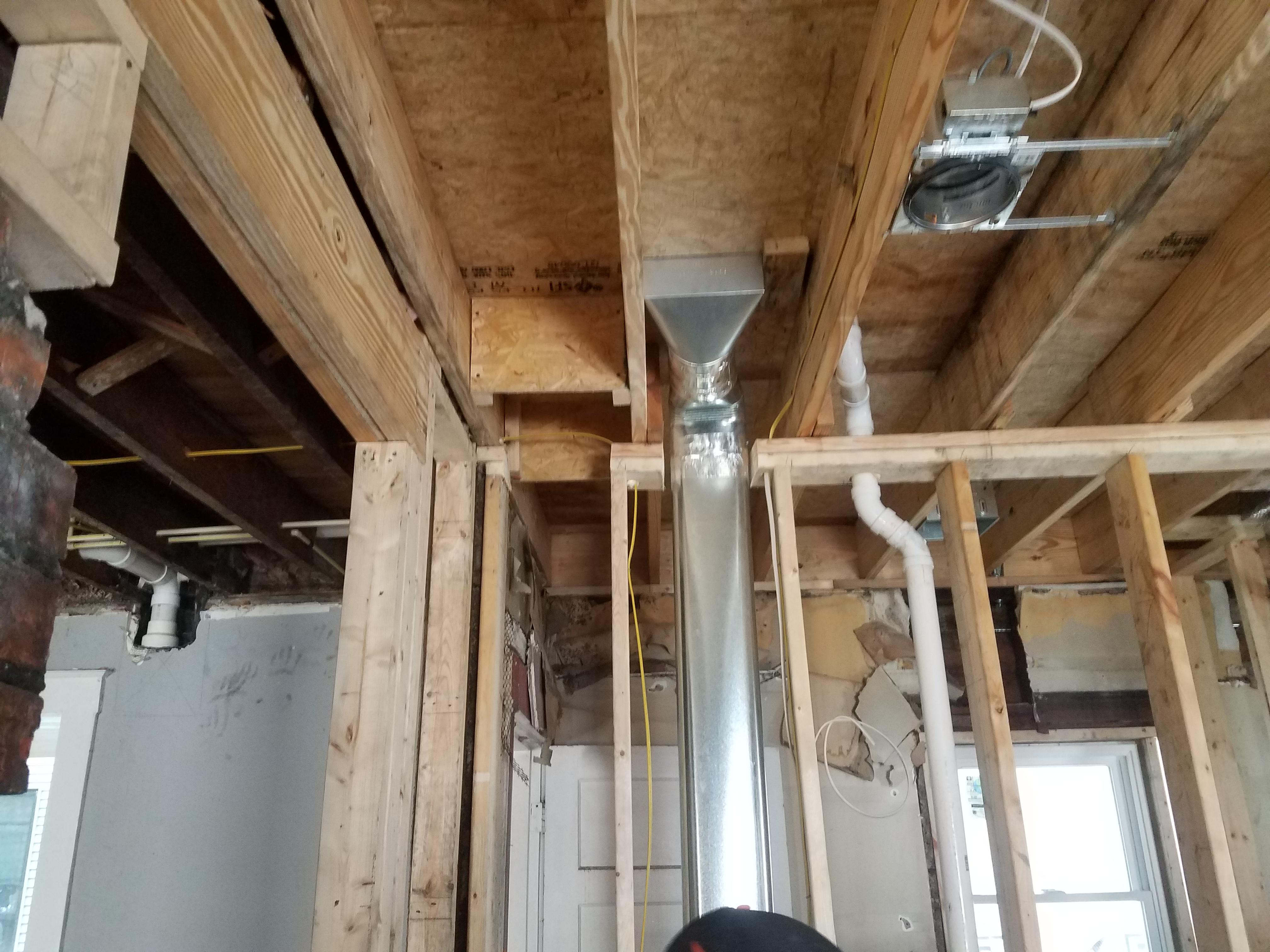 Load bearing 2x6 wall. I just dont know what HVAC was thinking. r/OSHA