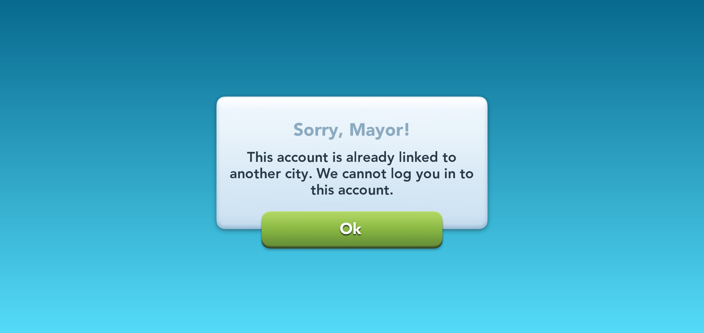 I'm unable to link it to Facebook. When I try, it says 'This account is