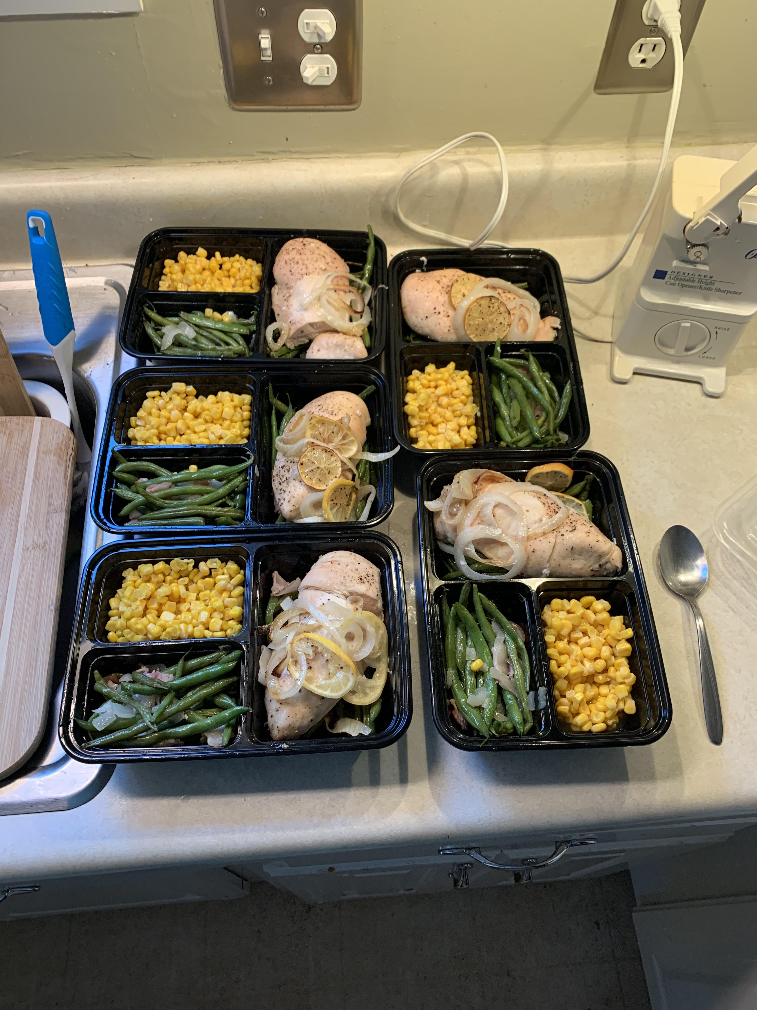 Simple, protein heavy meals for the week! (Seasonings pending) r