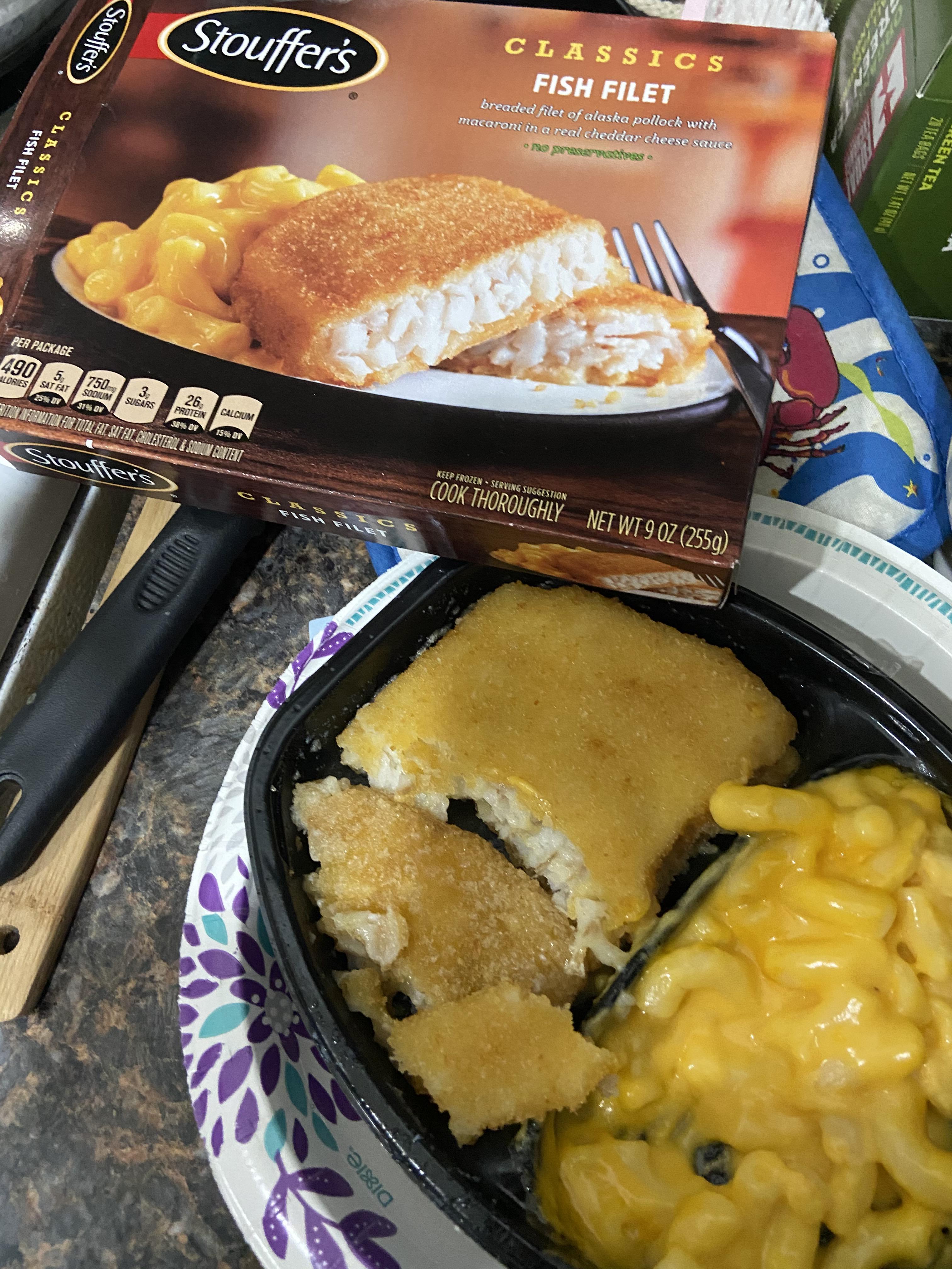 Probably one of the best fish frozen dinners. 9.5/10 only lacks a