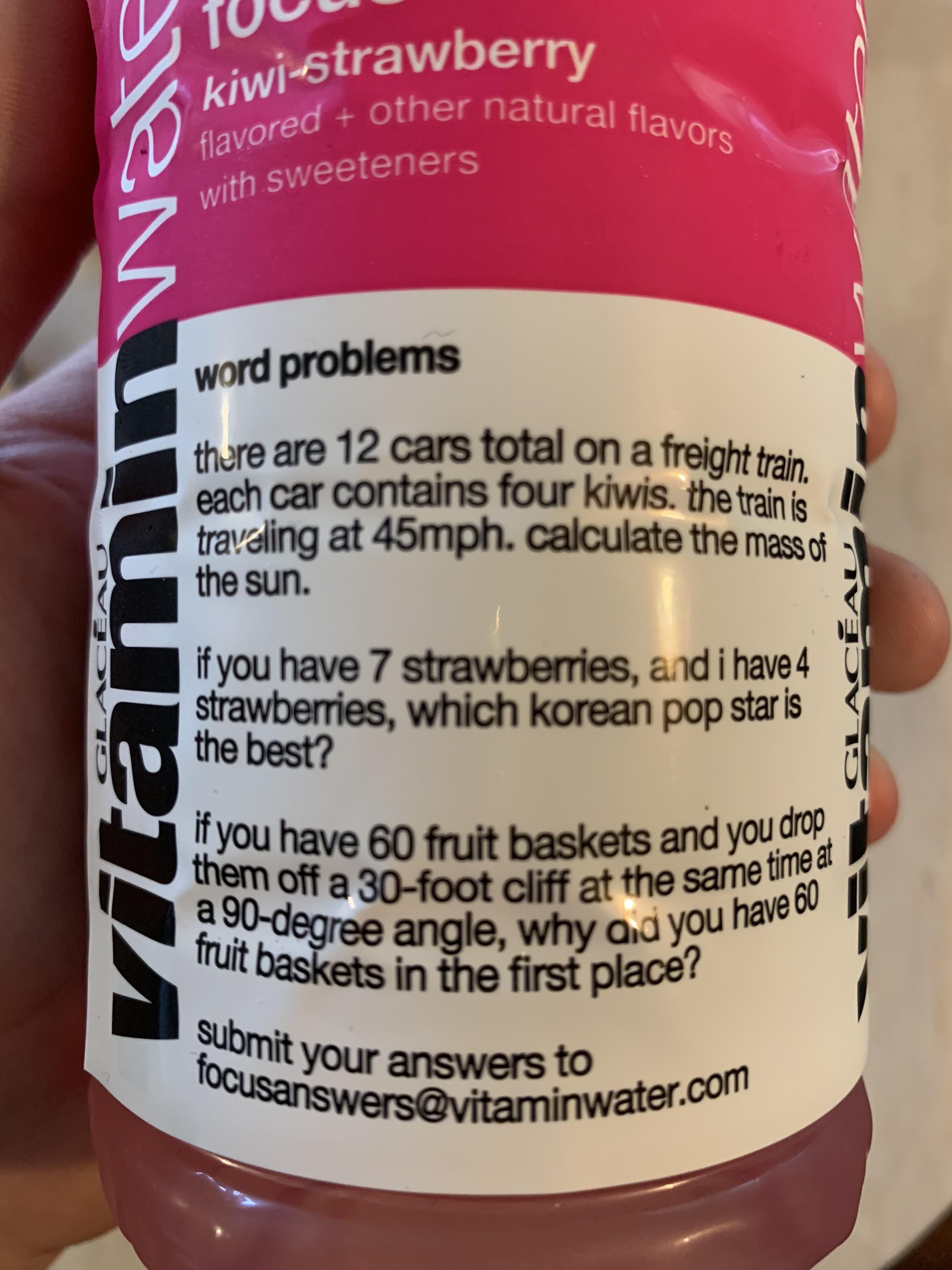 Three shitty jokes for the price of one bottle of vitamin water. r