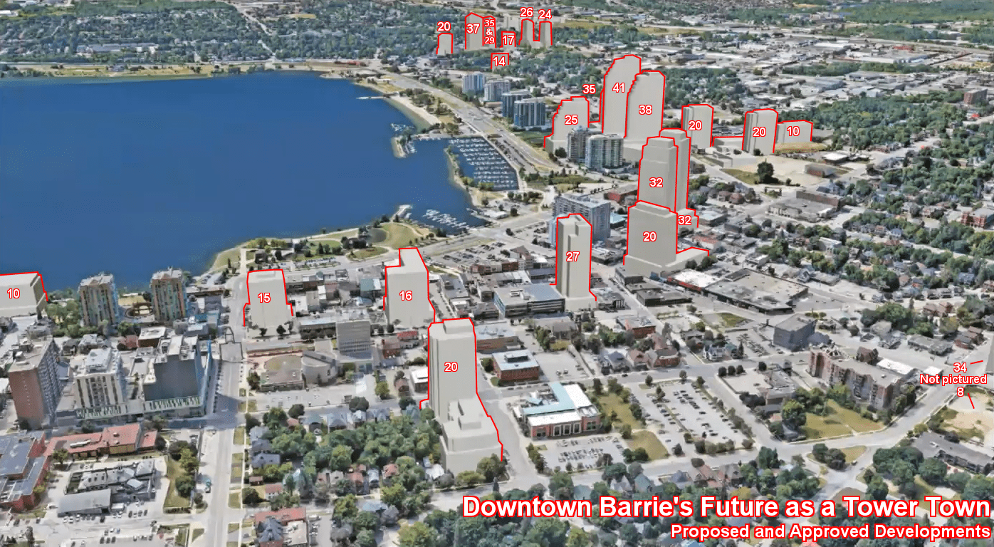 Proposed and approved condo towers of downtown Barrie r/barrie