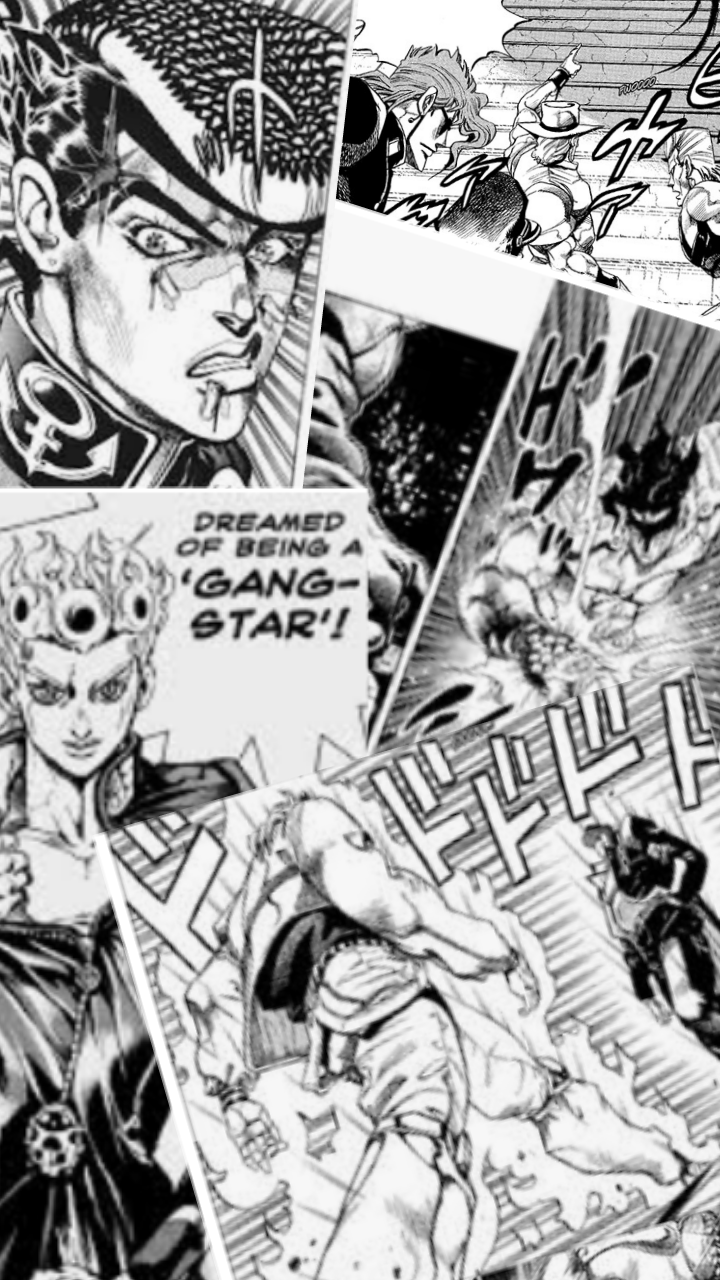 Custom made phone wallpaper using screenshots of jjba manga panels r/JJBA