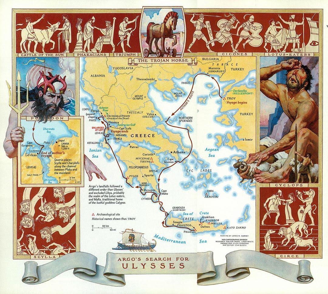 Map frieze from August 1986 issue of National Geographic portraying