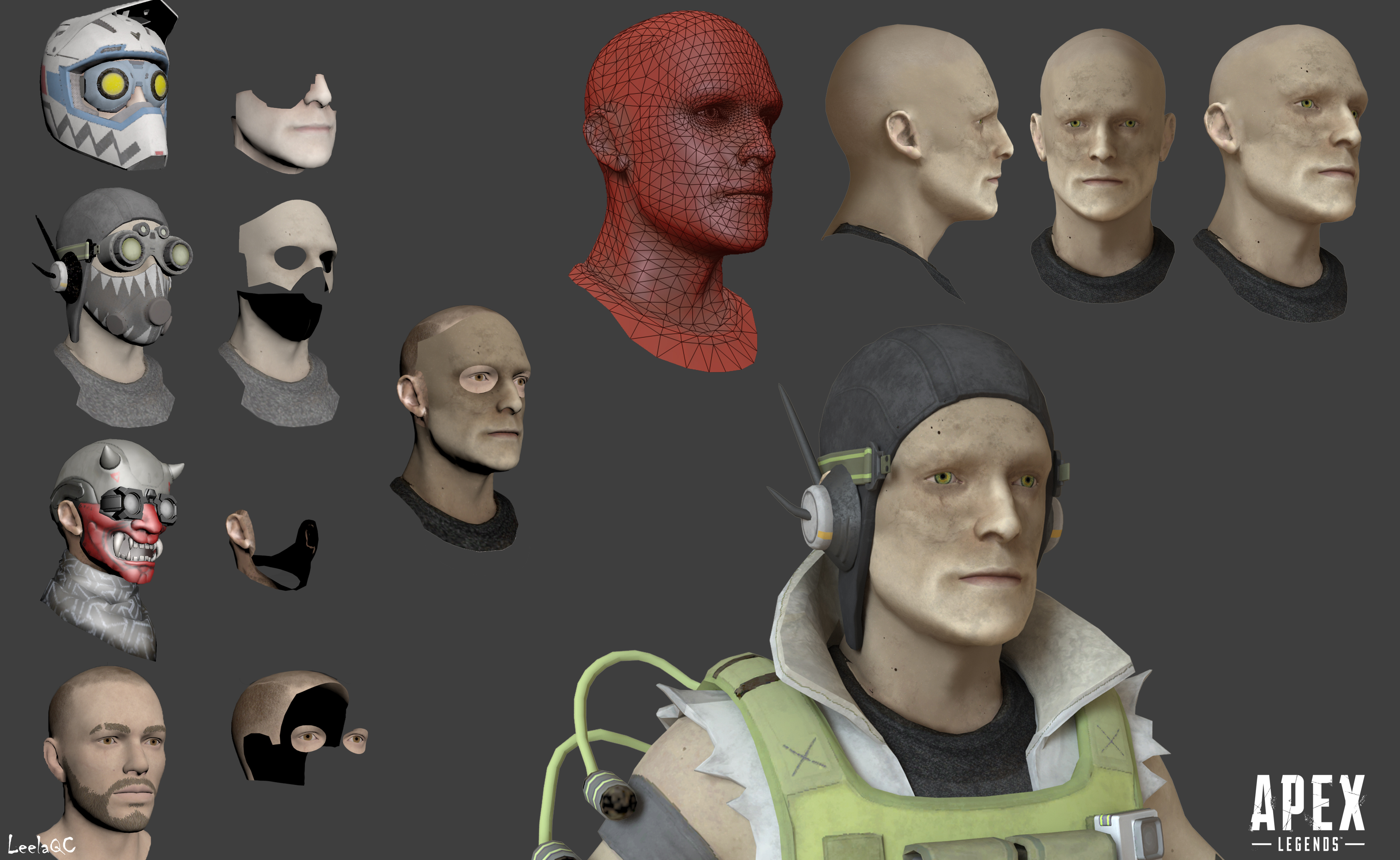 Octane's face without a mask I used several octane skins to recreate his face. The original