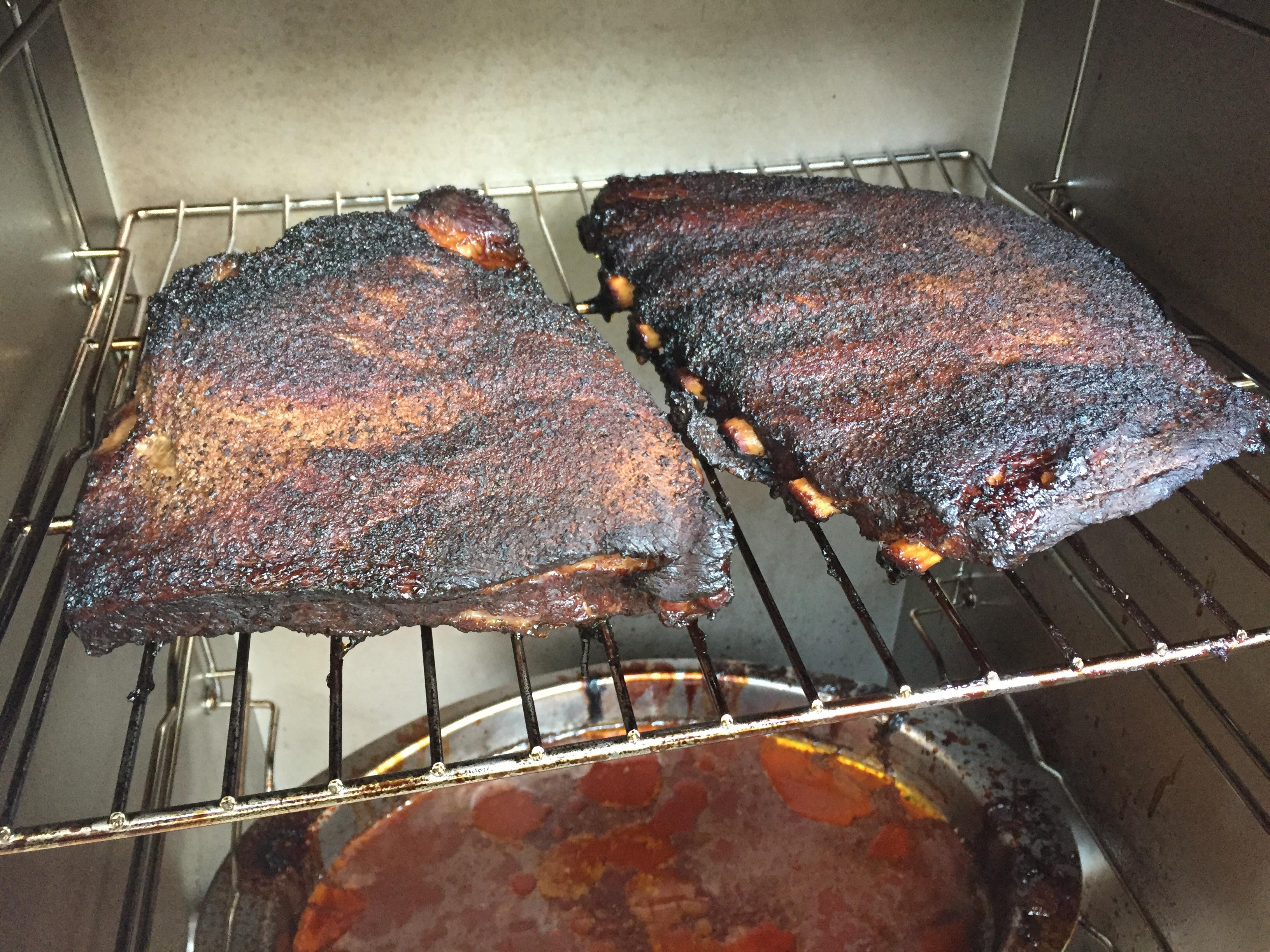 First use of the electric. St.Louis cut spare ribs, 4 hours of hickory