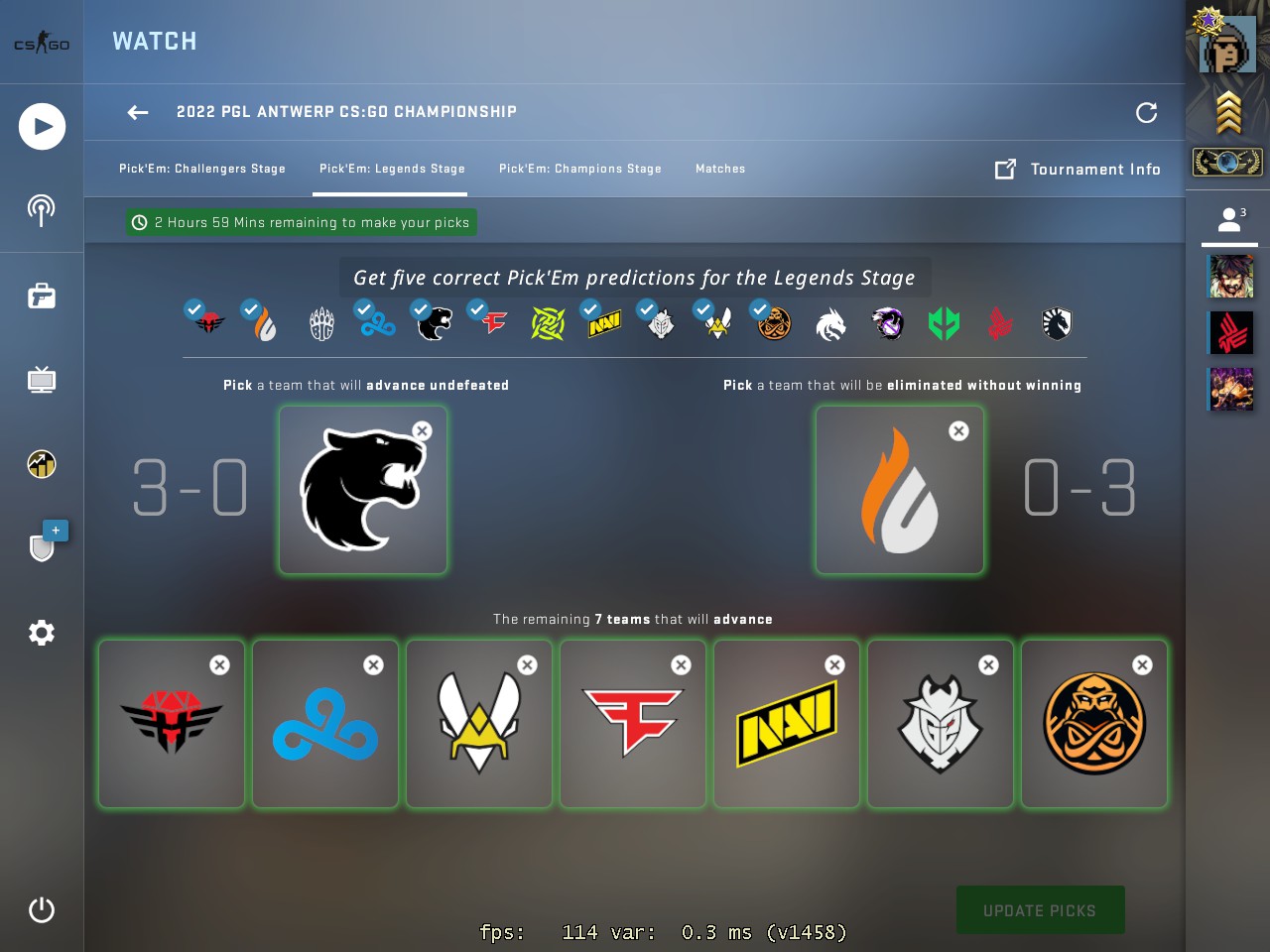 100 Pick’Em LEGENDS Stage Predictions r/GlobalOffensive