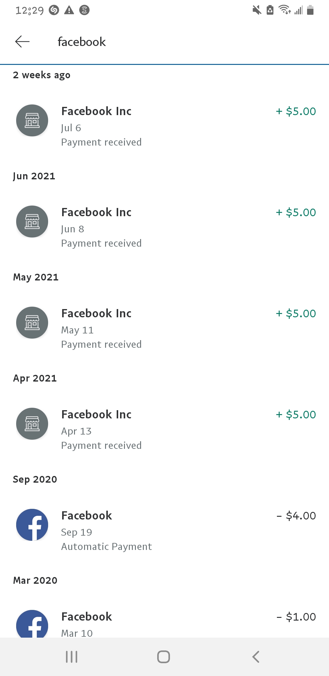 Why is facebook sending my paypal money (5) every month? This all started after I payed to