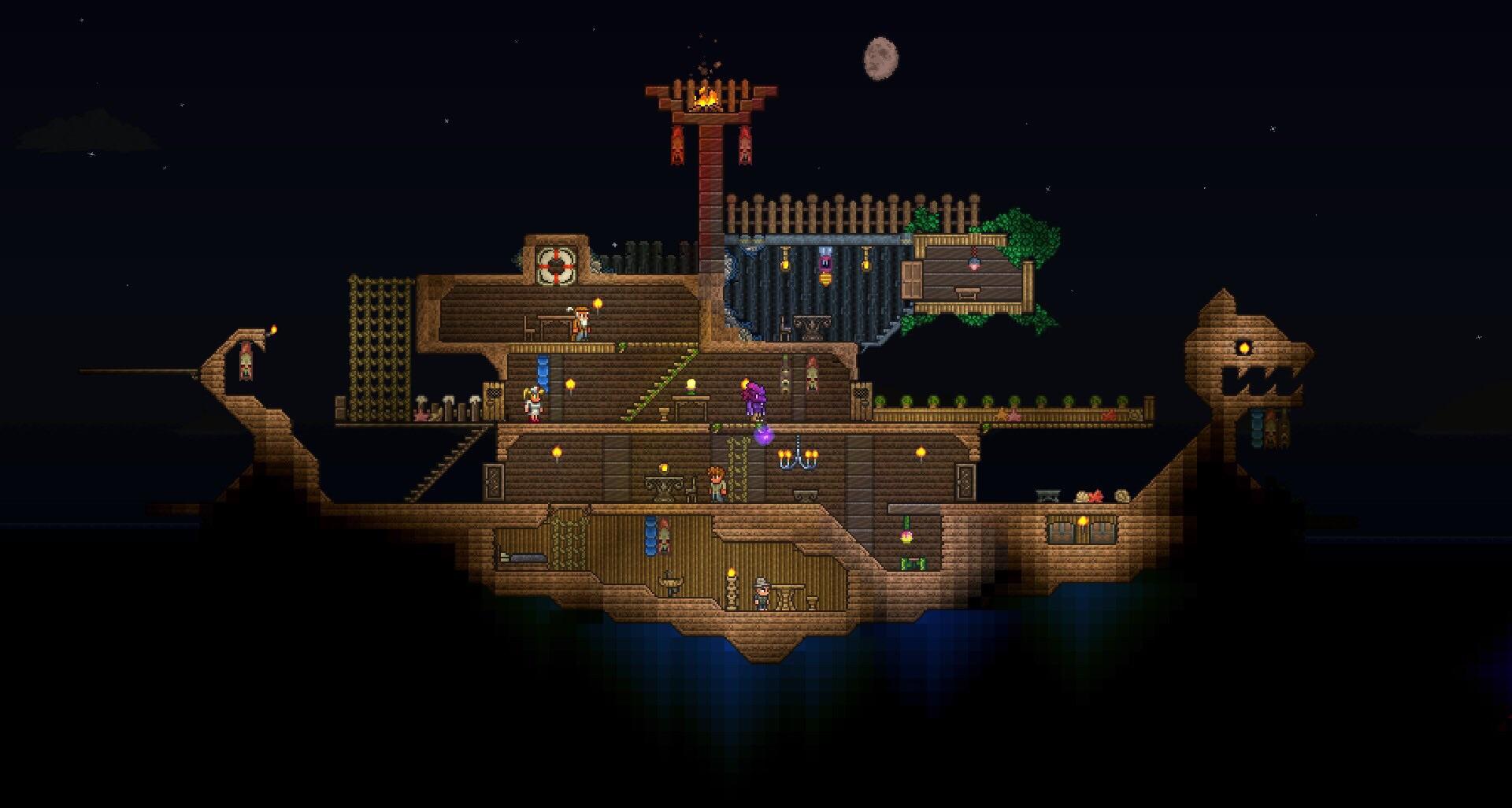Had a go at making a Viking Ship r/Terraria