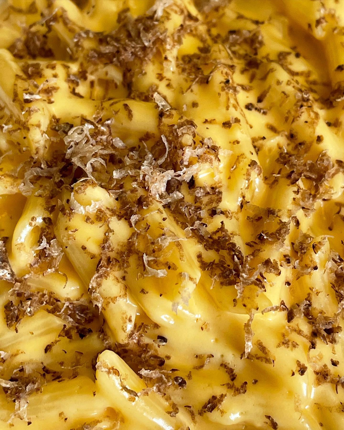 Kenji’s 3 ingredient Mac and Cheese recipe with mini penne and shaved